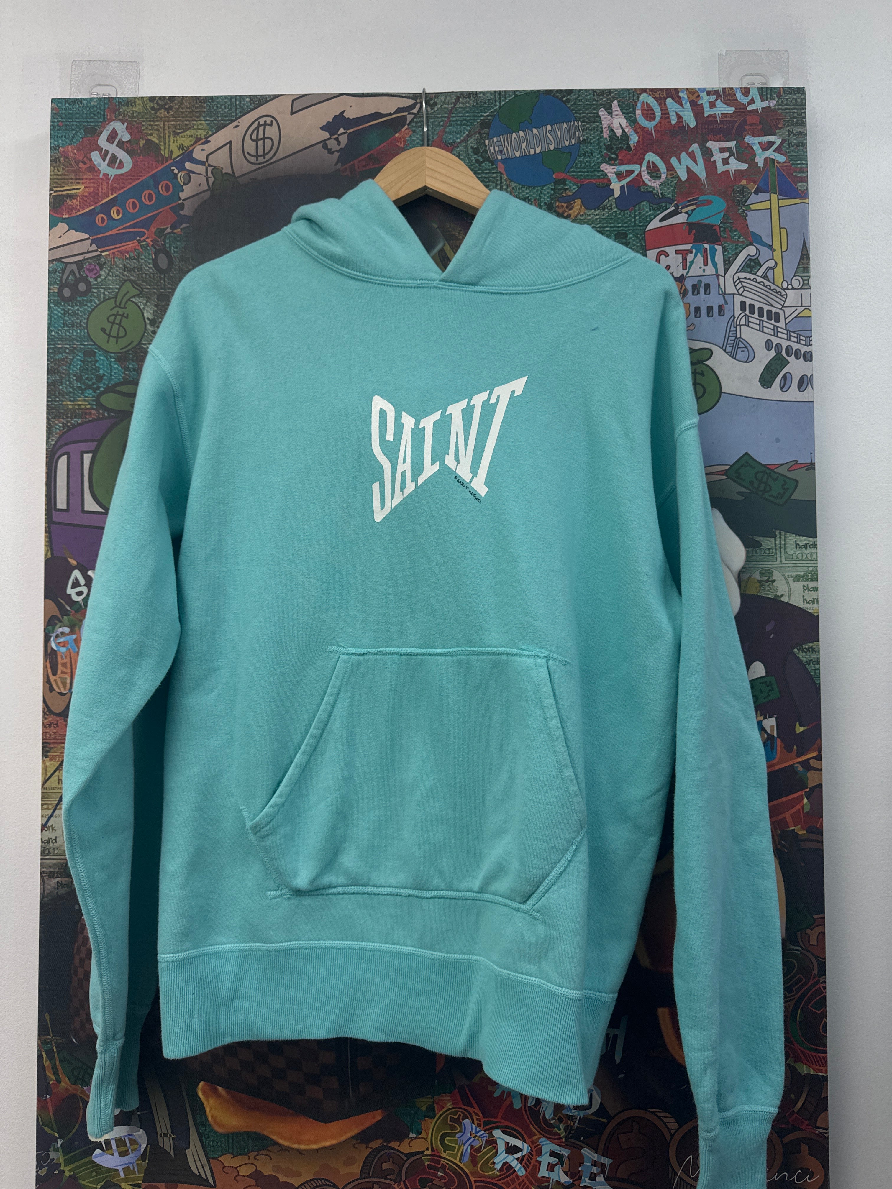 Saint Michael Tiffany Blue Chest Logo Hoodie