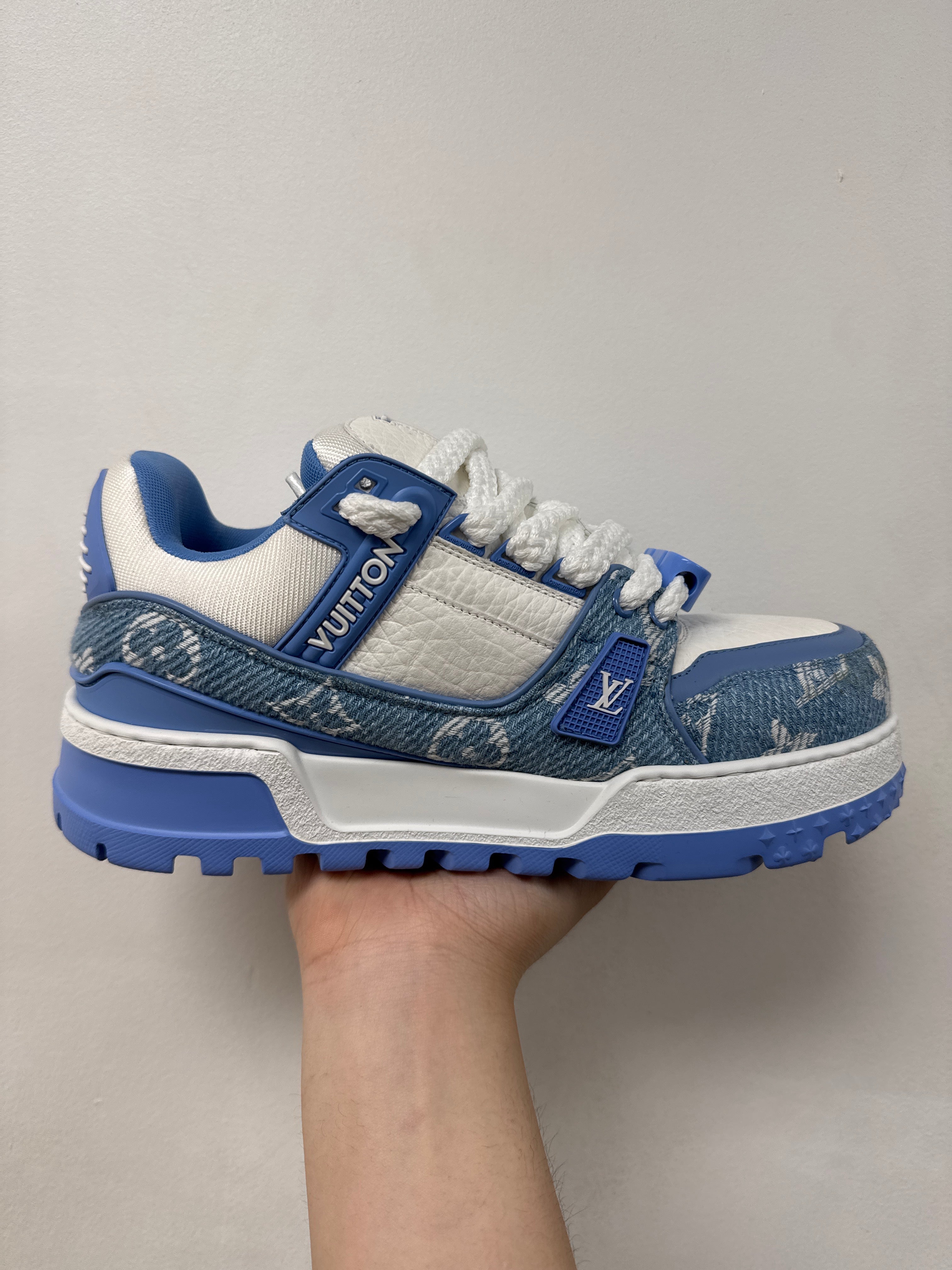 Louis Vuitton Blue White Denim Maxi Sneakers