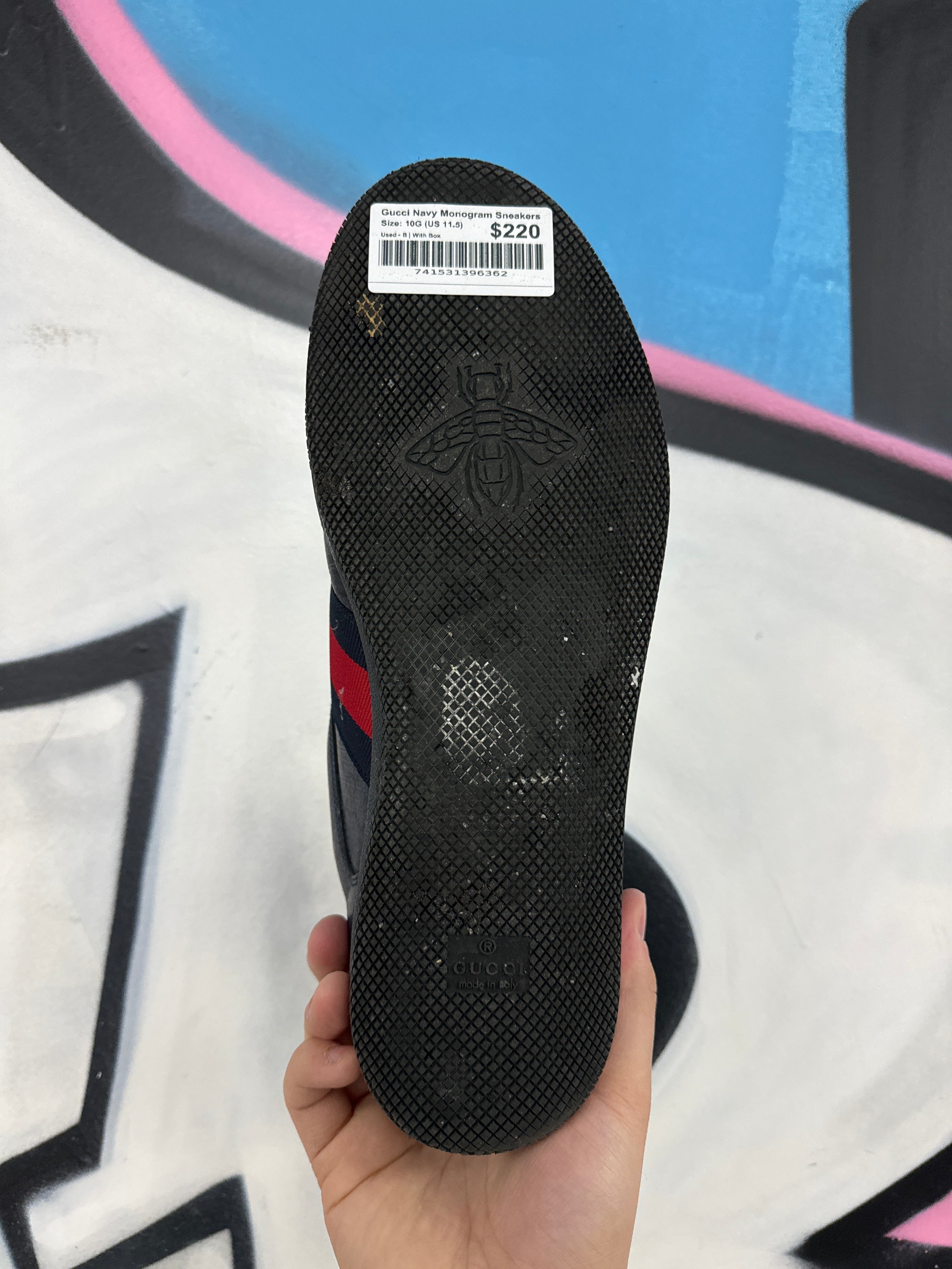 Gucci Navy Monogram Sneakers