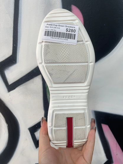 Prada Cup Green Sneakers
