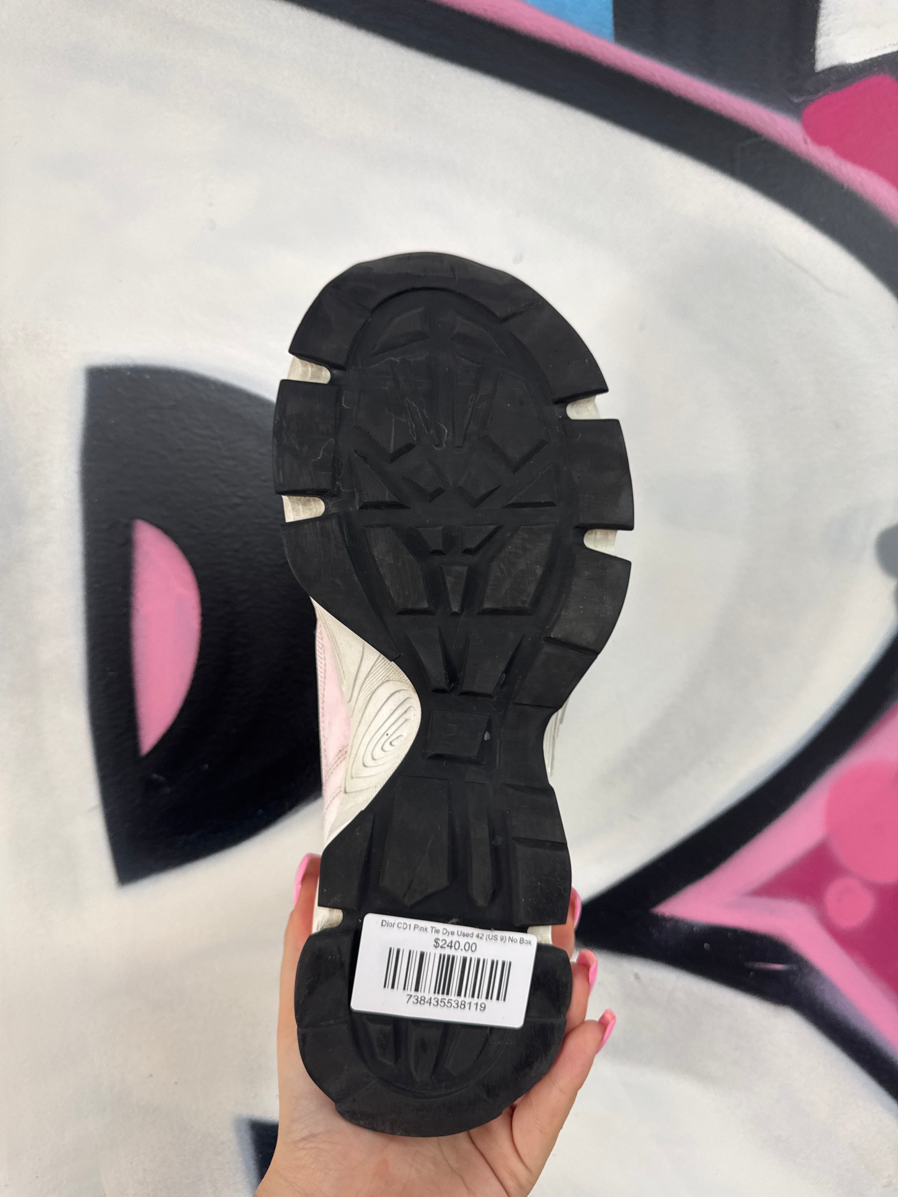 Dior CD1 Pink Tie Dye Used 42 (US 9) No Box