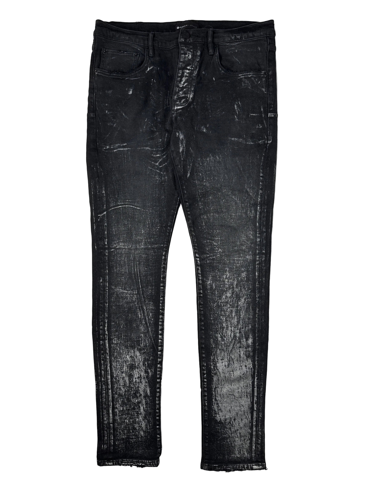 Purple Brand Black Silver Wax Jeans