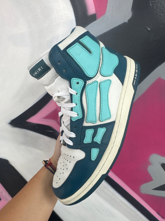 Amiri Blue Tea Skeleton High Sneakers Used No Box
