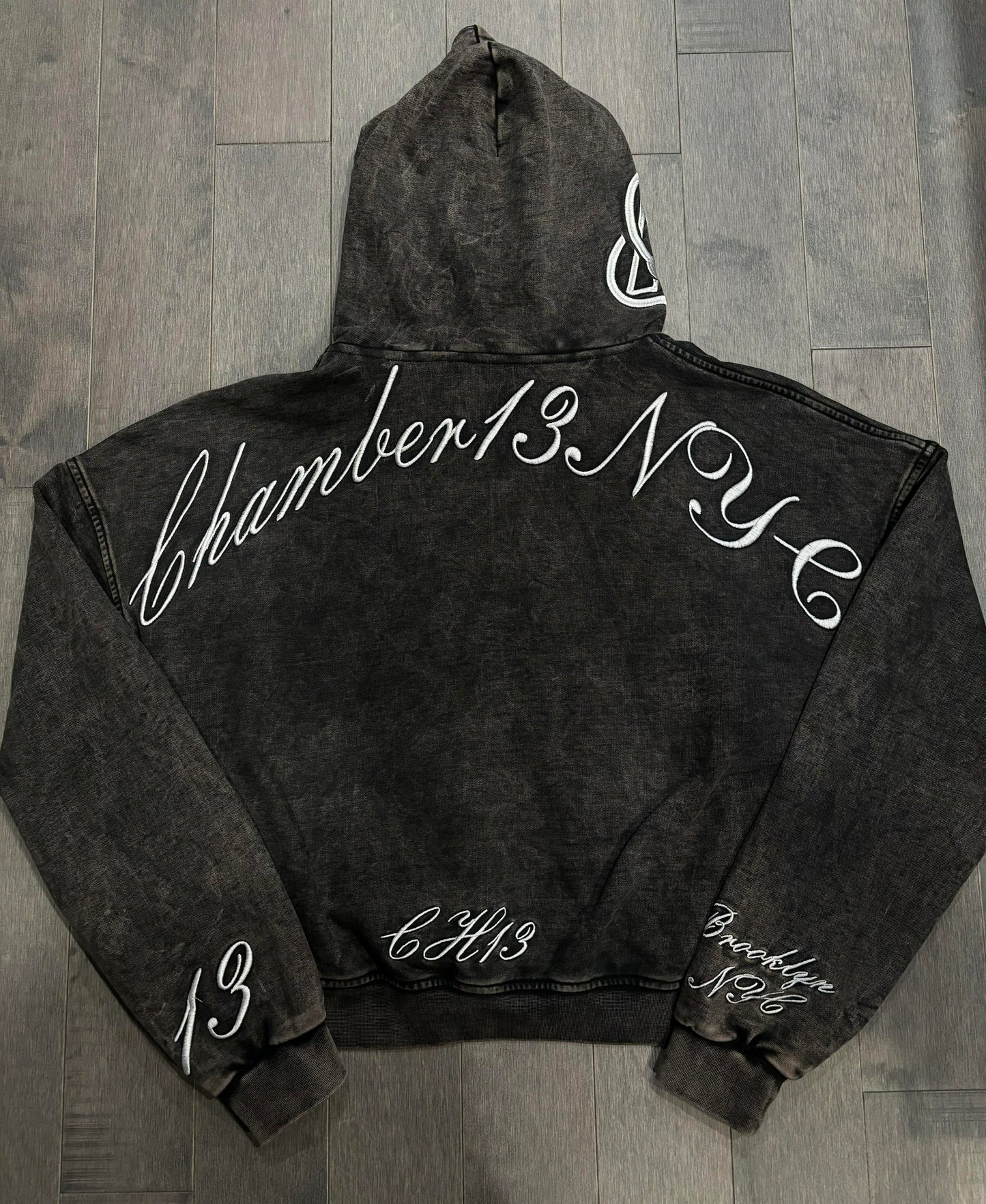 Chamber 13 Full Zip Hoodie Acid Wash