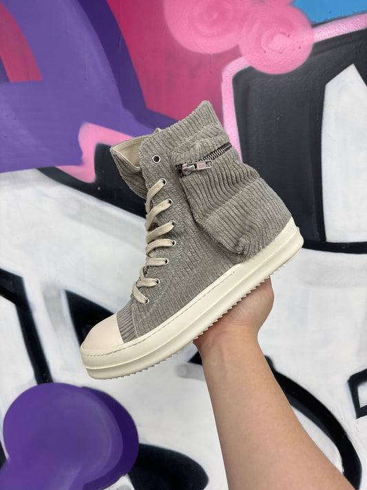 Rick Owens Cargo Sneakers Pearl Milk  Used 42 With Box