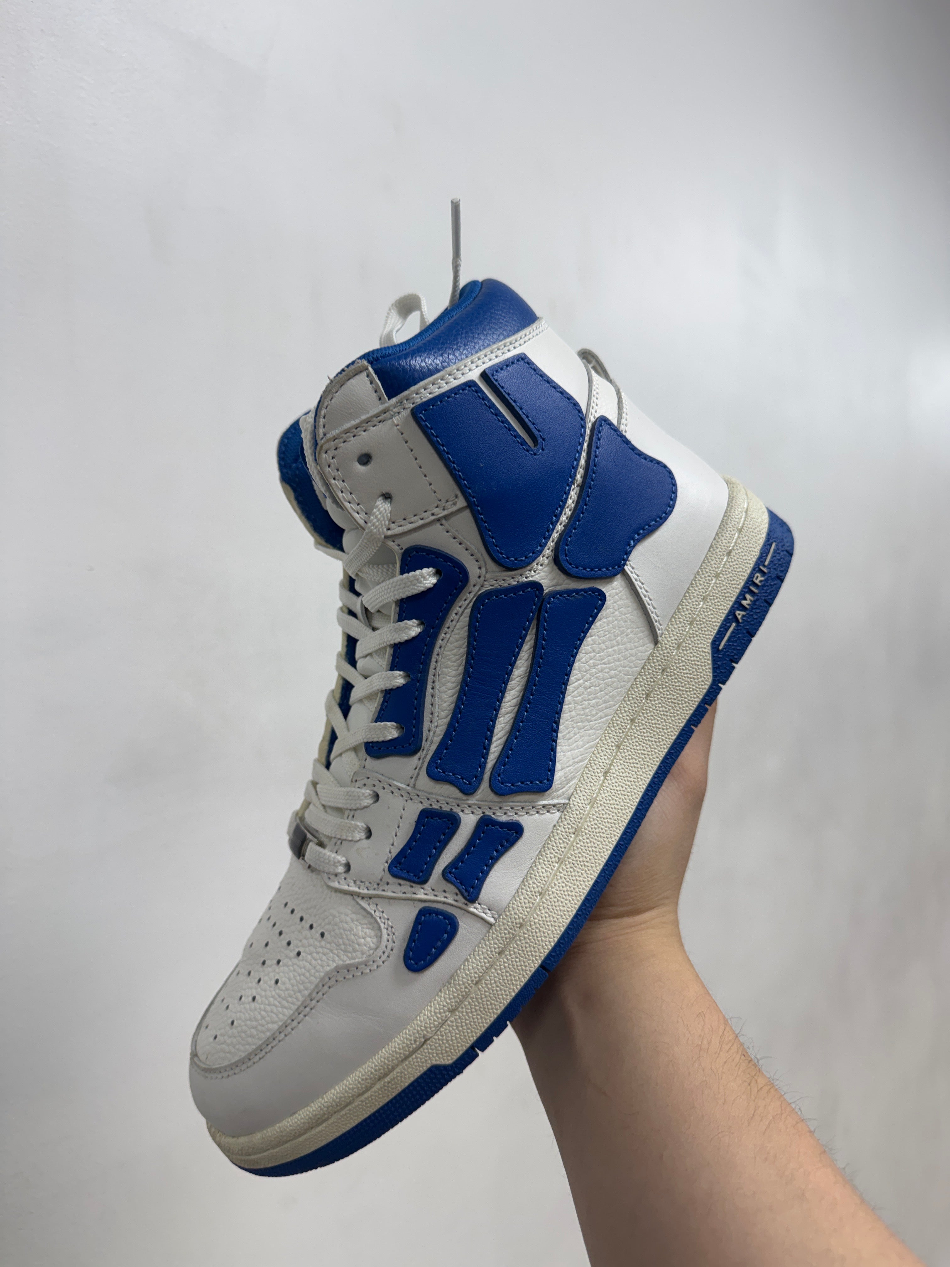 Amiri White Blue Skel Top High Sneakers