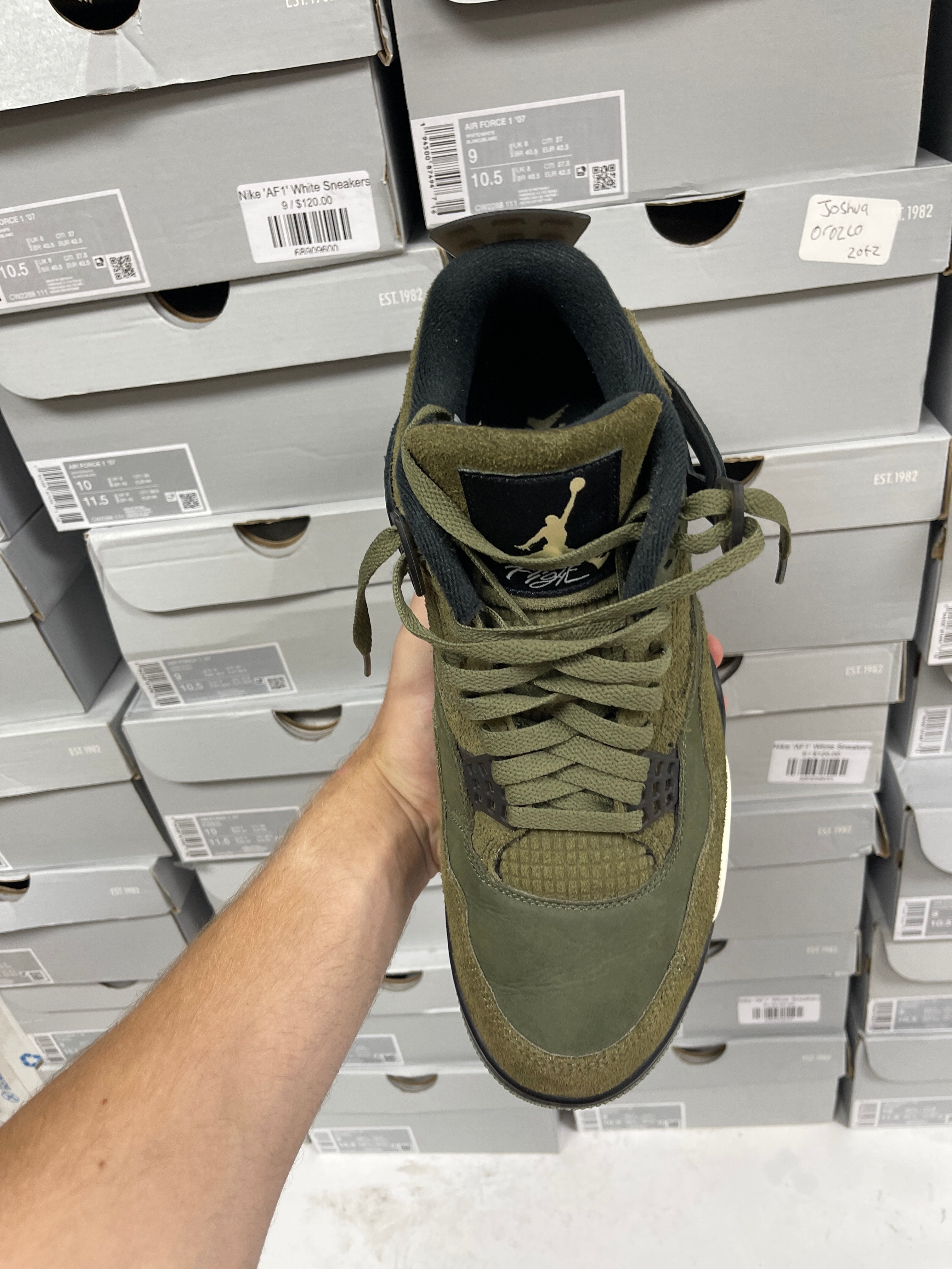 Jordan 4 Craft Medium Olive Sneakers