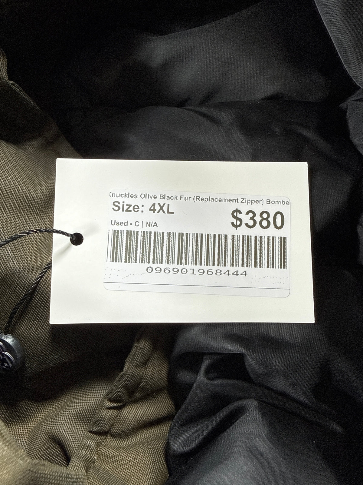 Moose Knuckles Olive Black Fur (Replacement Zipper) Bomber Jacket