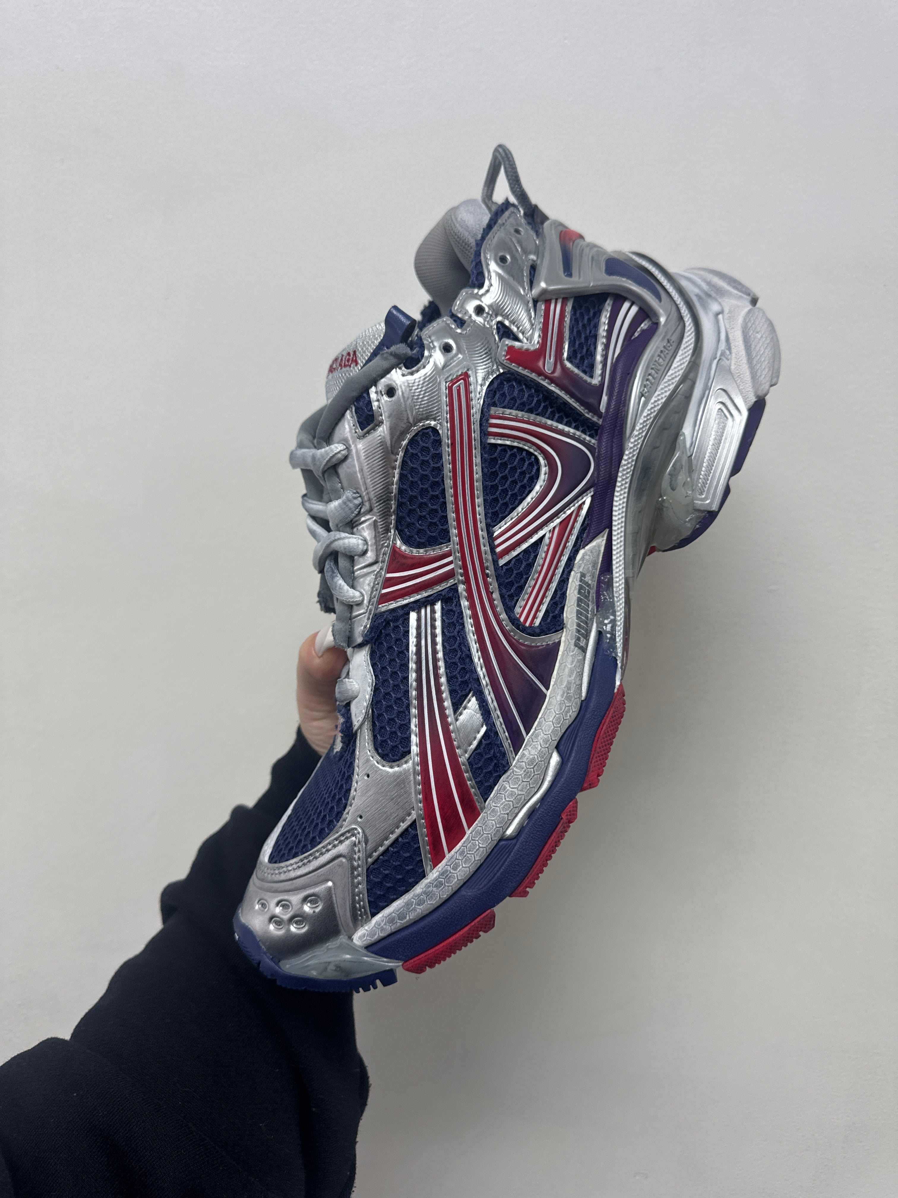 Balenciaga Navy Red Runner Sneakers