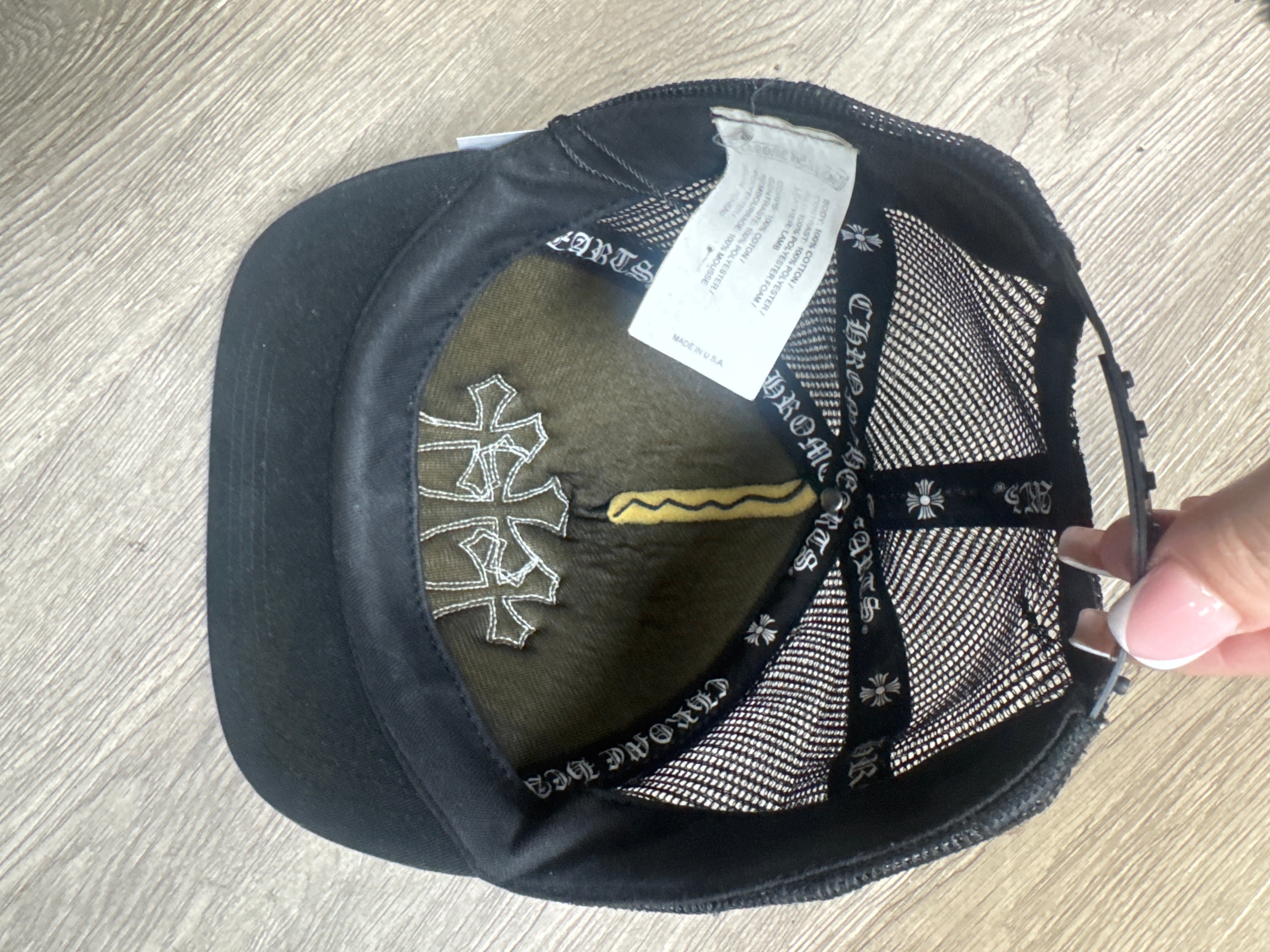 Chrome Hearts Black White Cemetery Trucker Cap