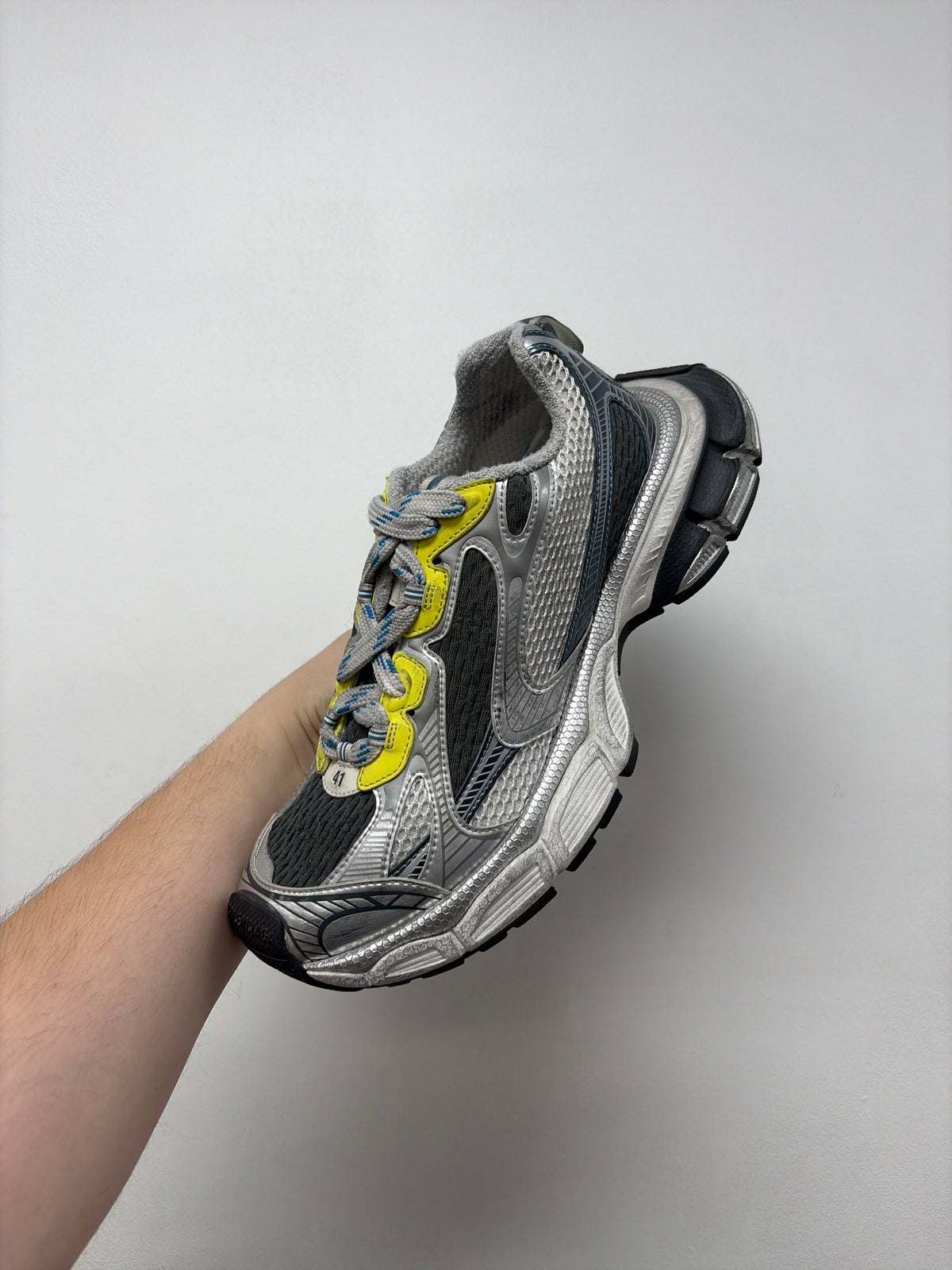 Balenciaga 3XL Grey Yellow Teal New With Box