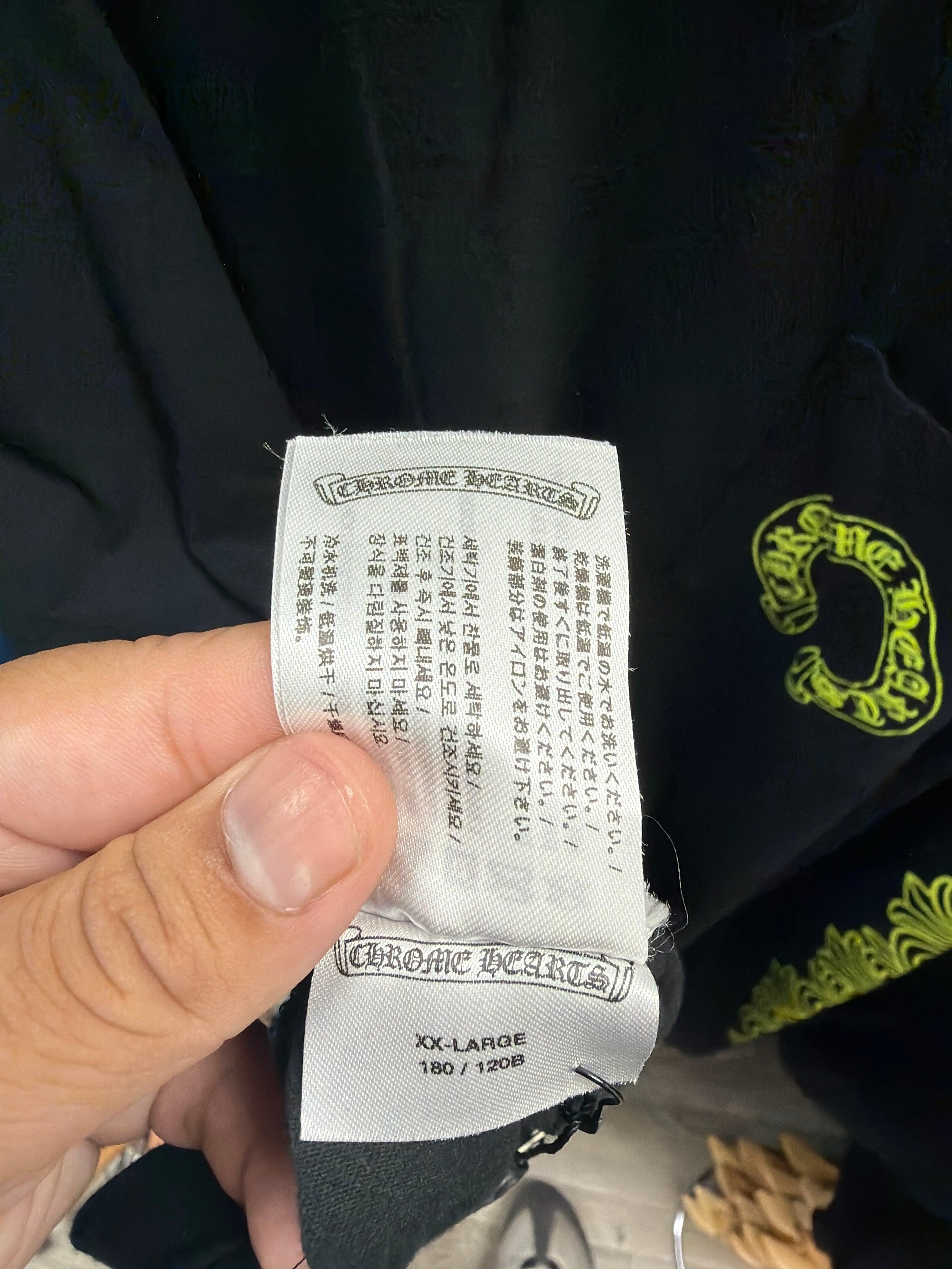 Chrome Hearts Black Neon Floral Horseshoe Long Sleeve