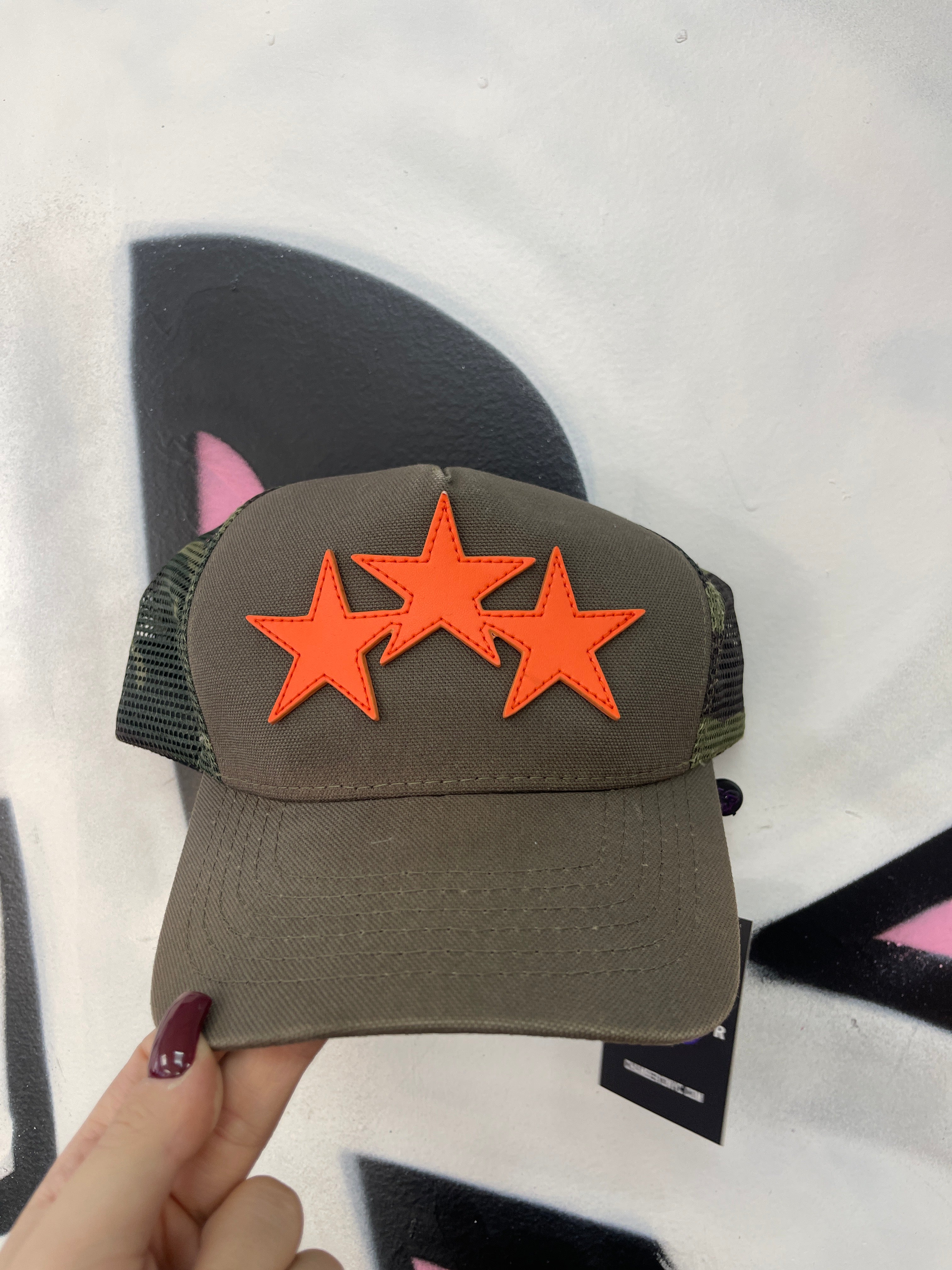 Amiri Olive Orange 3 Star Hat