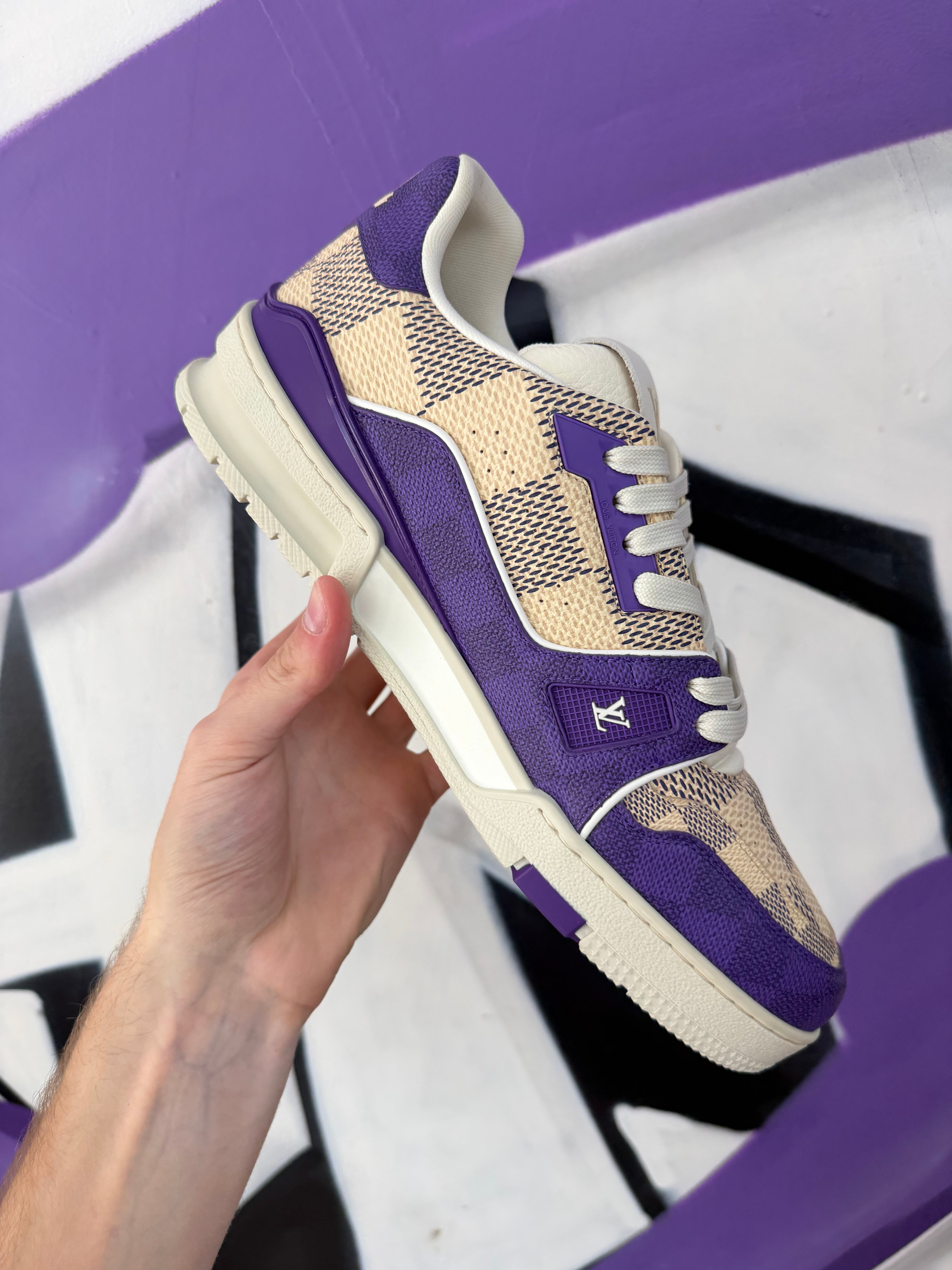 Louis Vuitton Cream Purple 54 Sneakers
