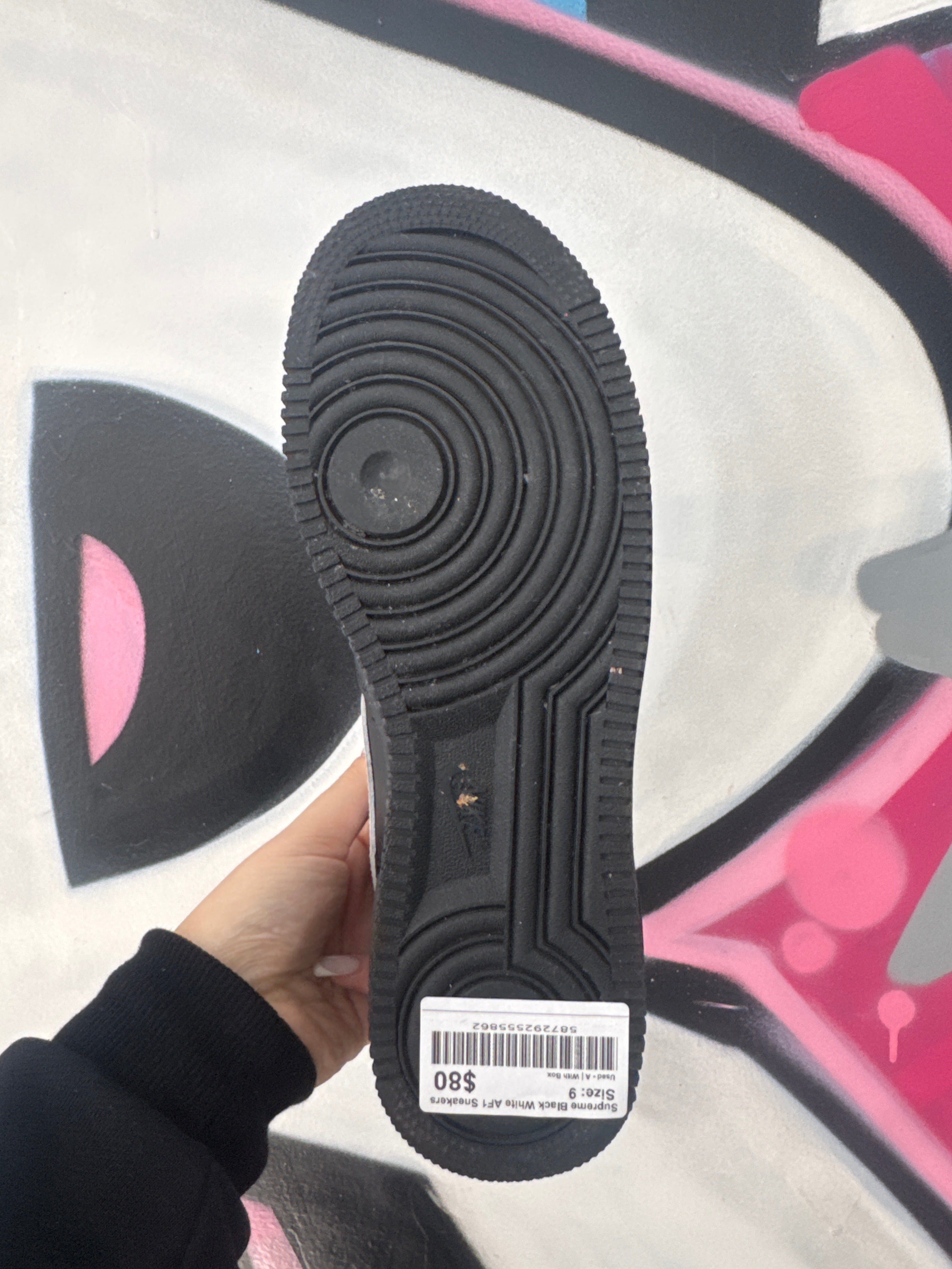 Supreme Black White AF1 Sneakers