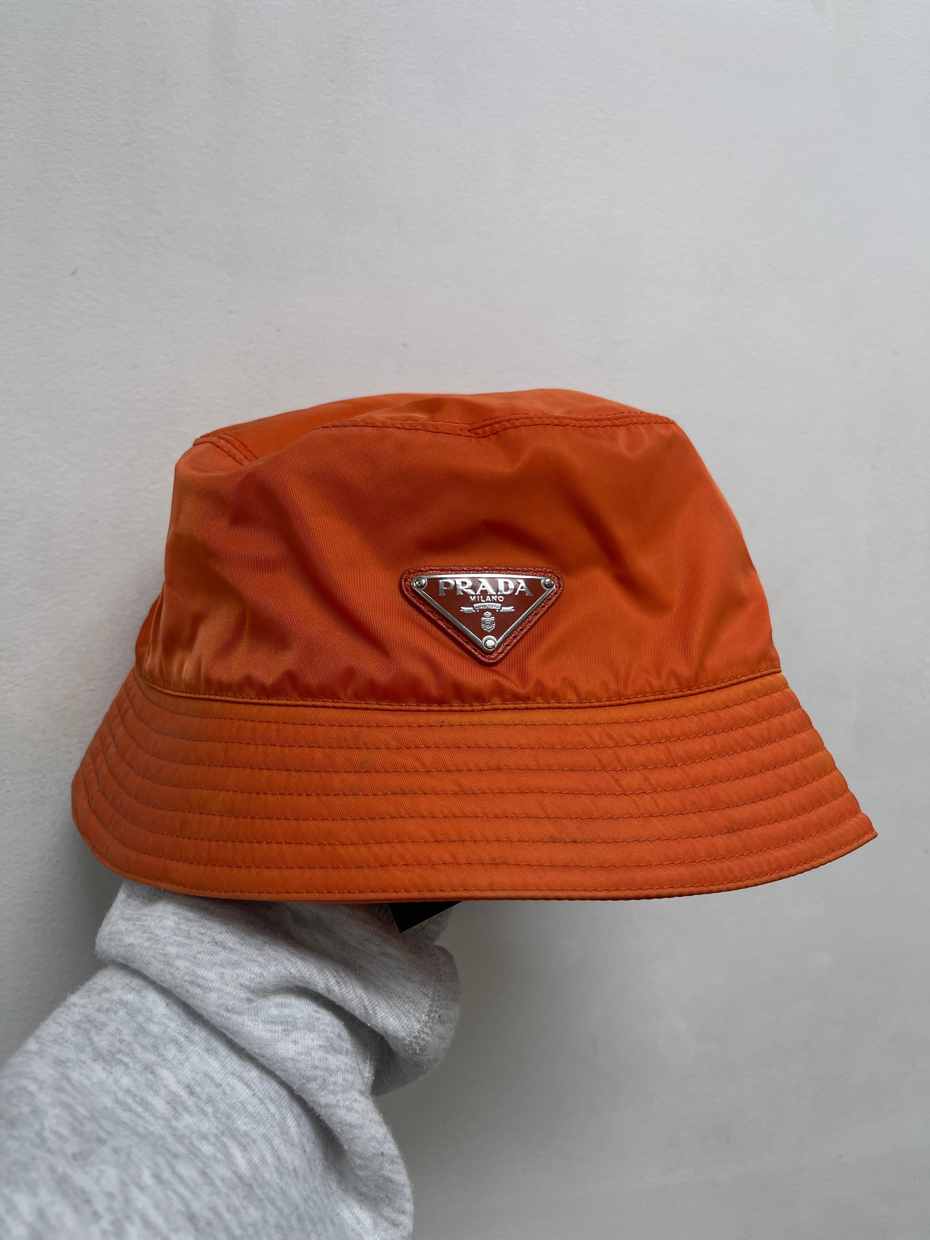 Prada Orange Re-Nylon Bucket Hat
