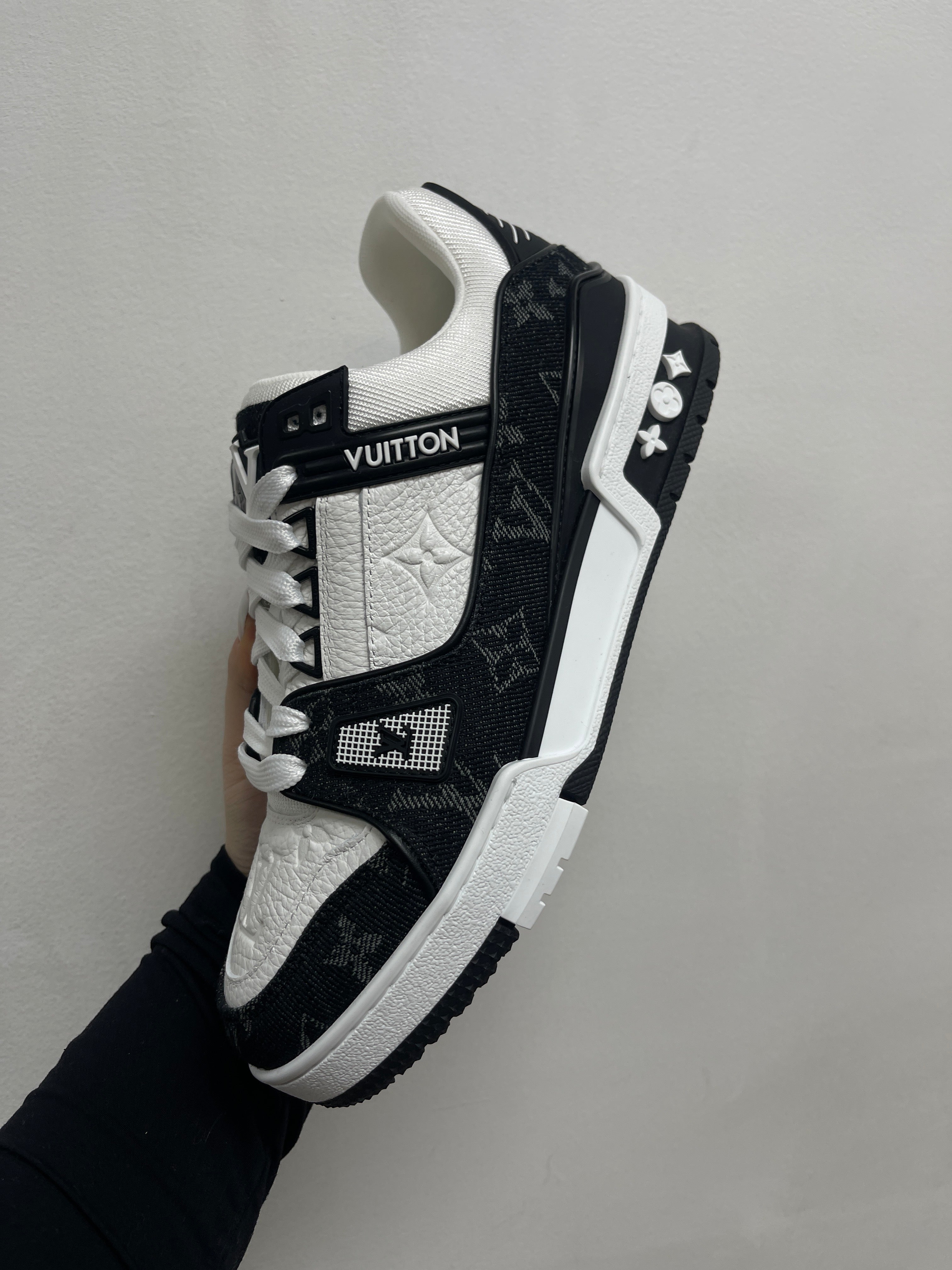 Louis Vuitton Black Denim Trainer Sneakers