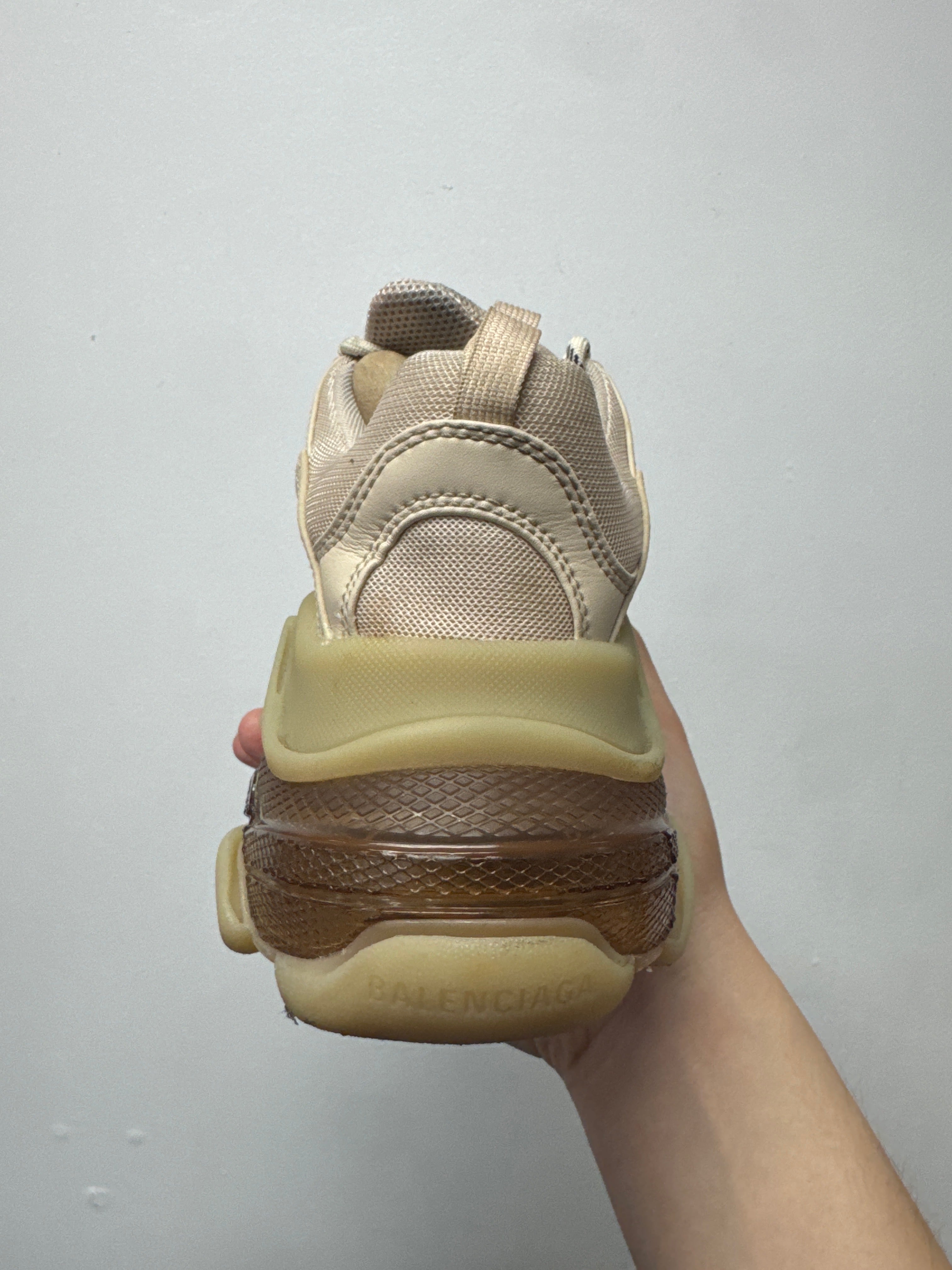 Balenciaga Clear Brown Triple S Sneakers