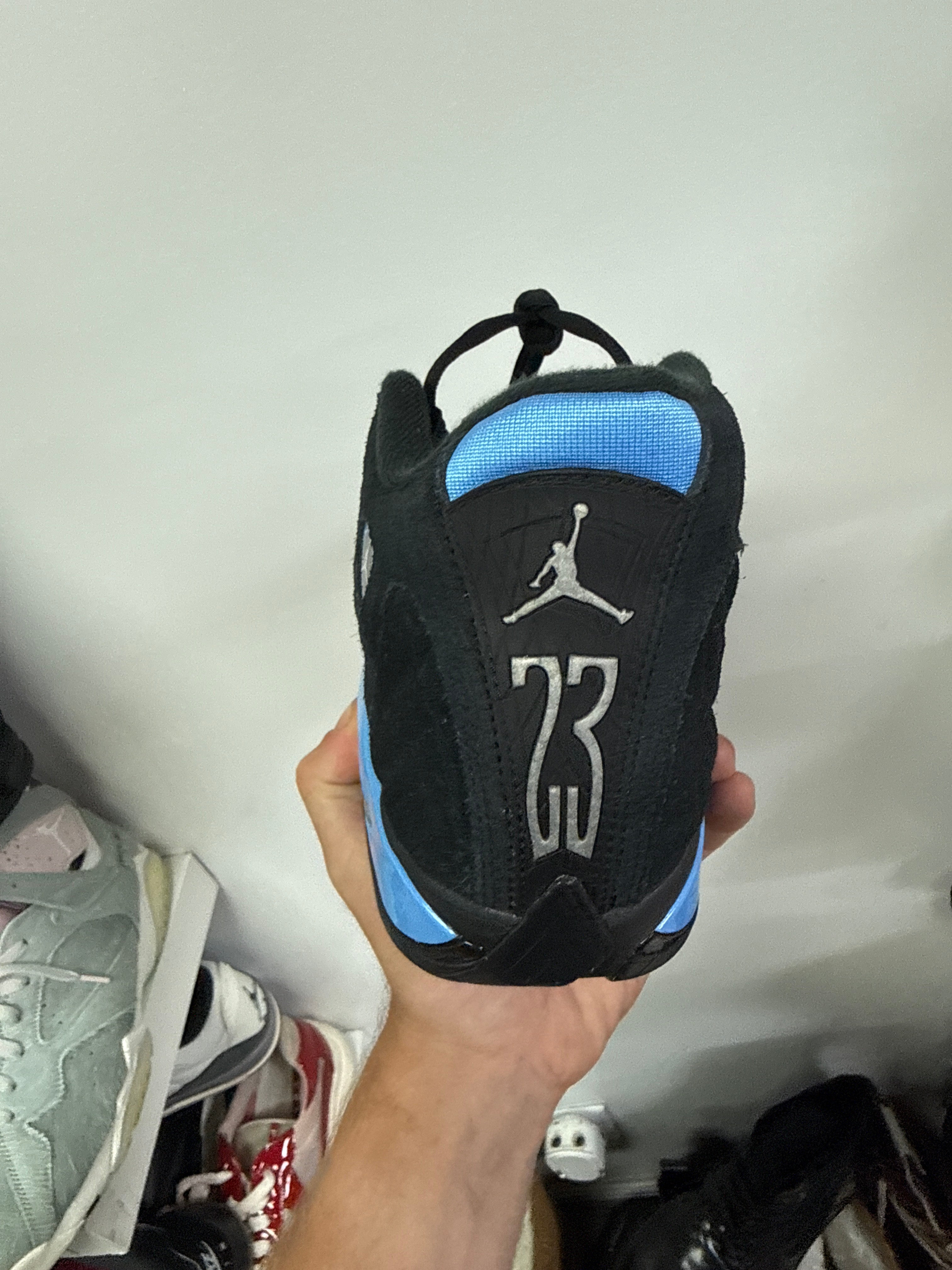 Jordan 14 UNC Black Sneakers