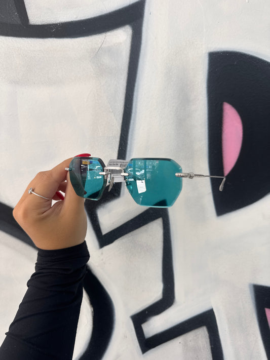 Chrome Hearts Hole Shot Silver Blue Sunglasses