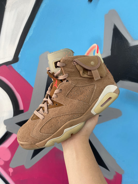 Jordan 6 Travis Scott Khaki Lightly Worn With Box