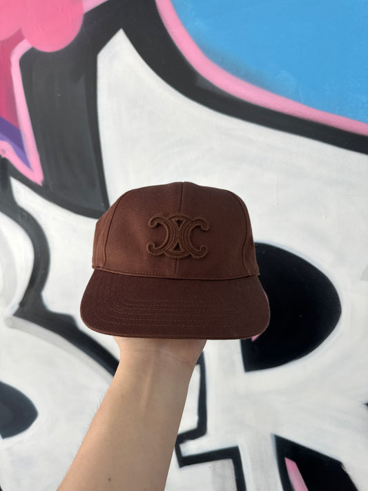 Celine Triomphe Cap Brown CC New With Tags