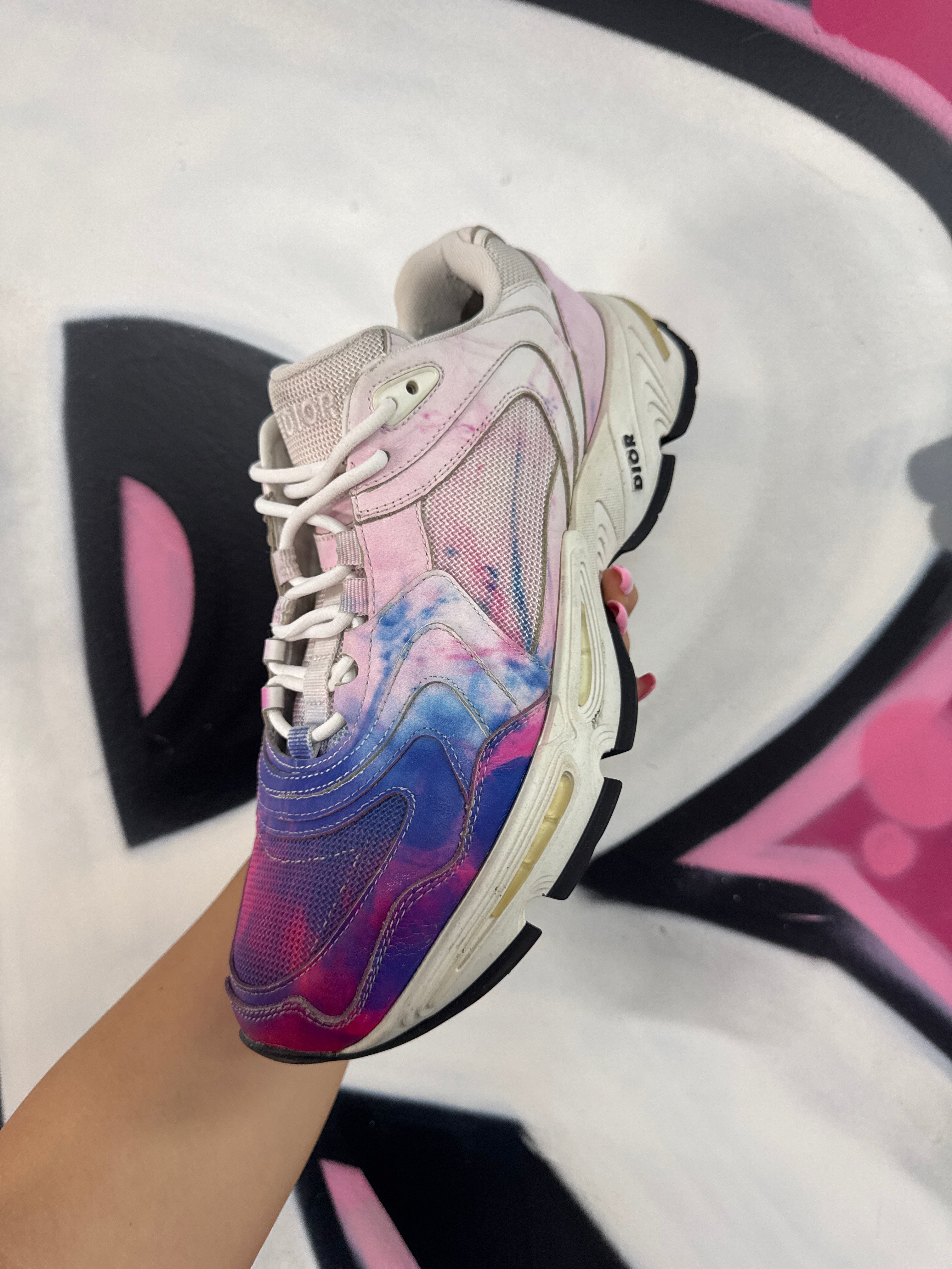 Dior CD1 Pink Tie Dye Used 42 (US 9) No Box