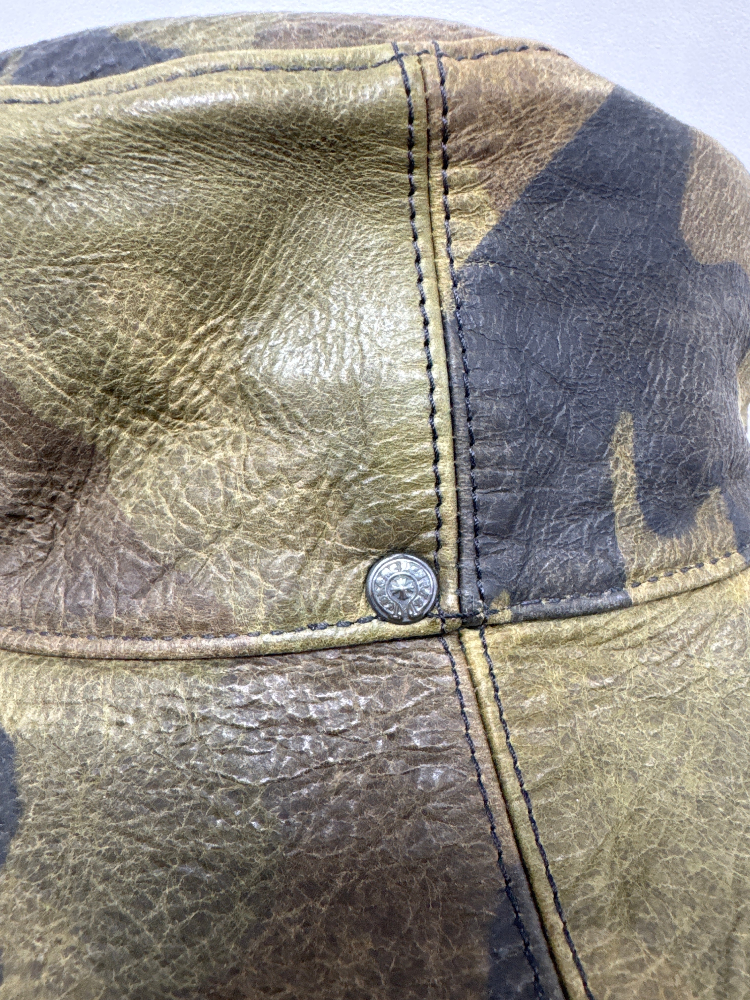 Chrome Hearts Camo Leather Bucket Hat