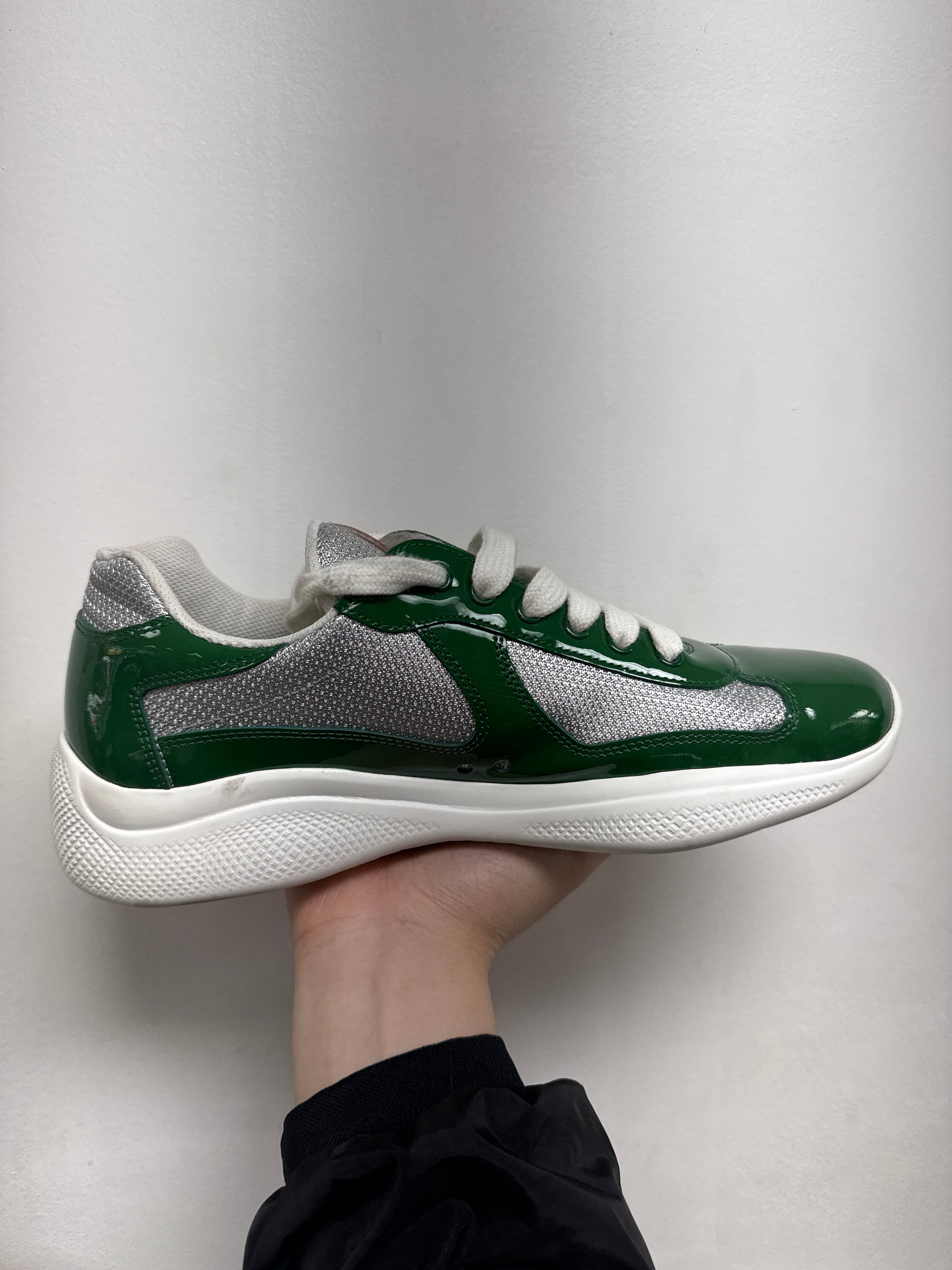 Prada White Green Cups Sneakers