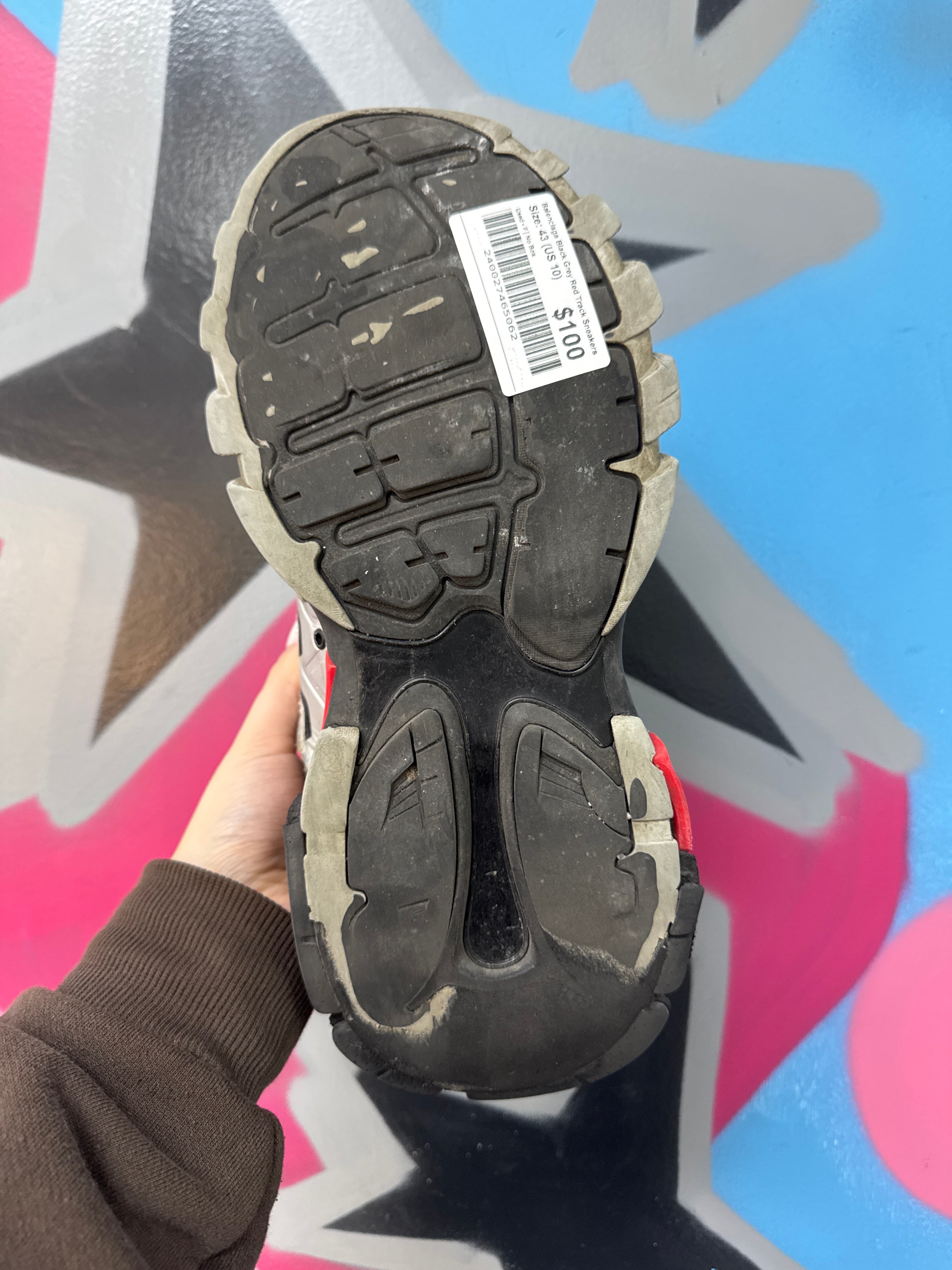 Balenciaga Black Grey Red Track Sneakers