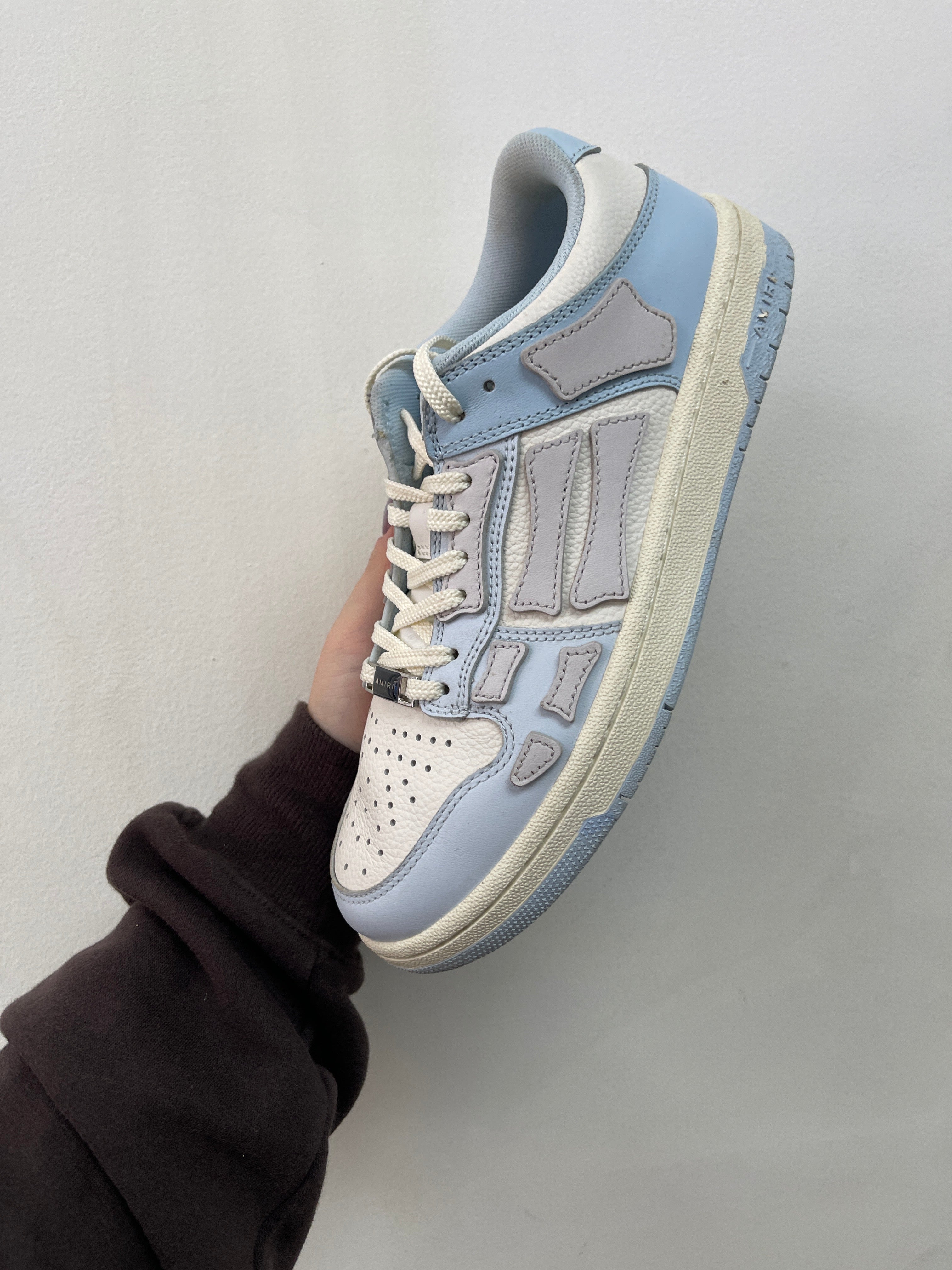 Amiri Baby Blue Cream Skel Top Low Sneakers
