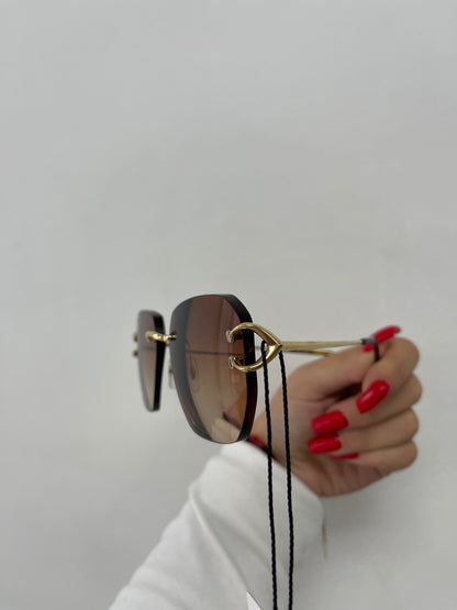 Cartier Signature C Wire Brown Sunglasses