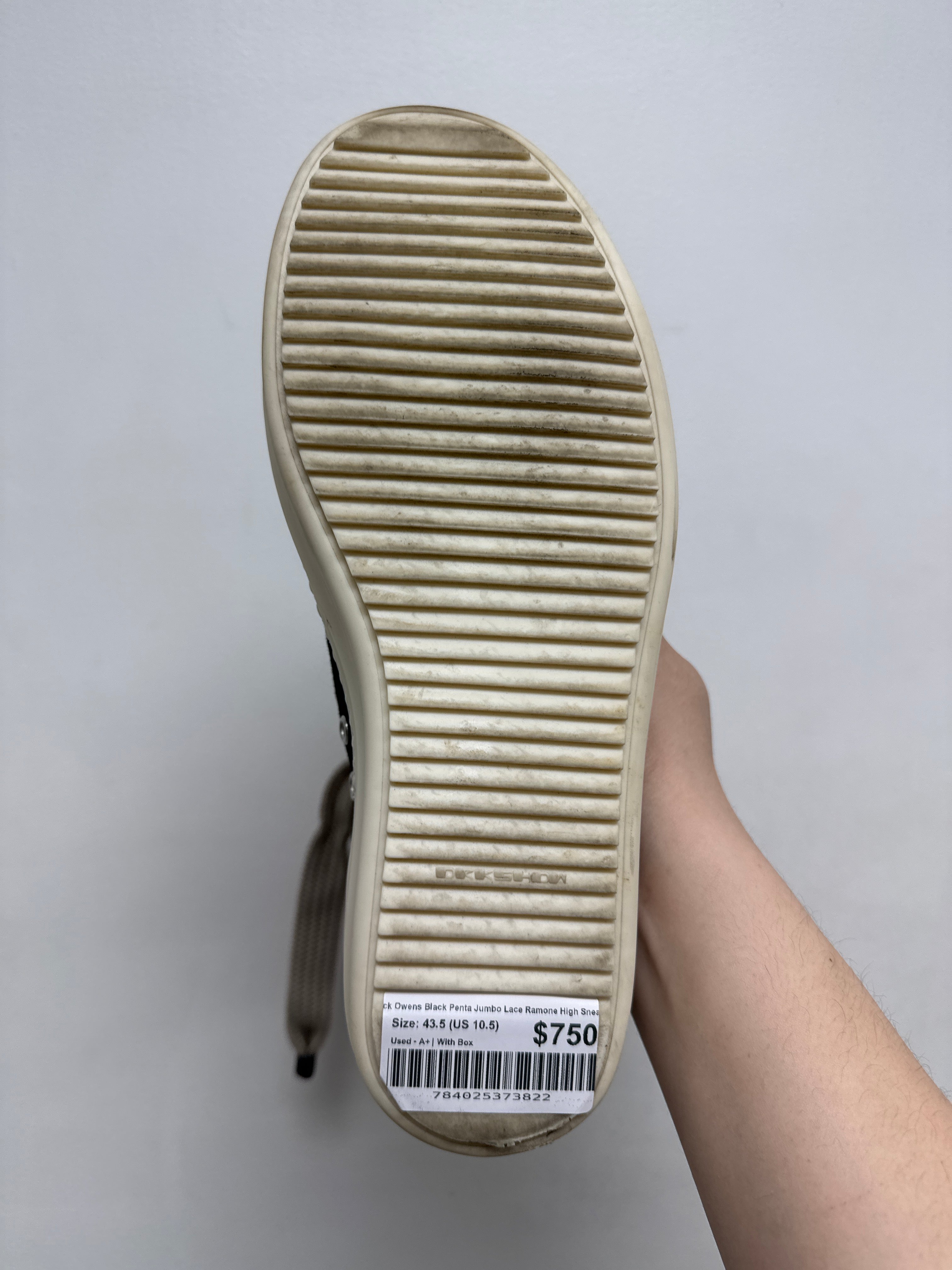 Rick Owens Black Penta Jumbo Lace Ramone High Sneakers