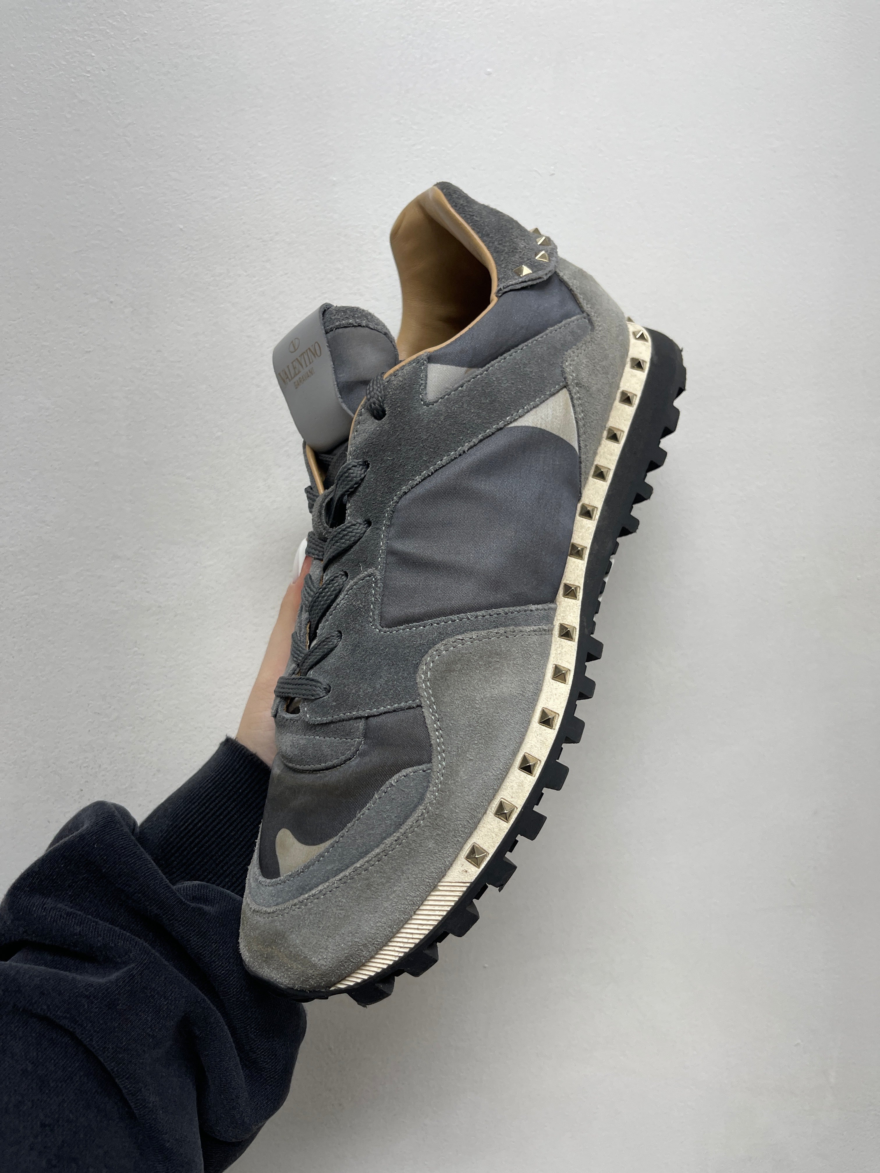Valentino Grey Rock Runner Camo Sneakers
