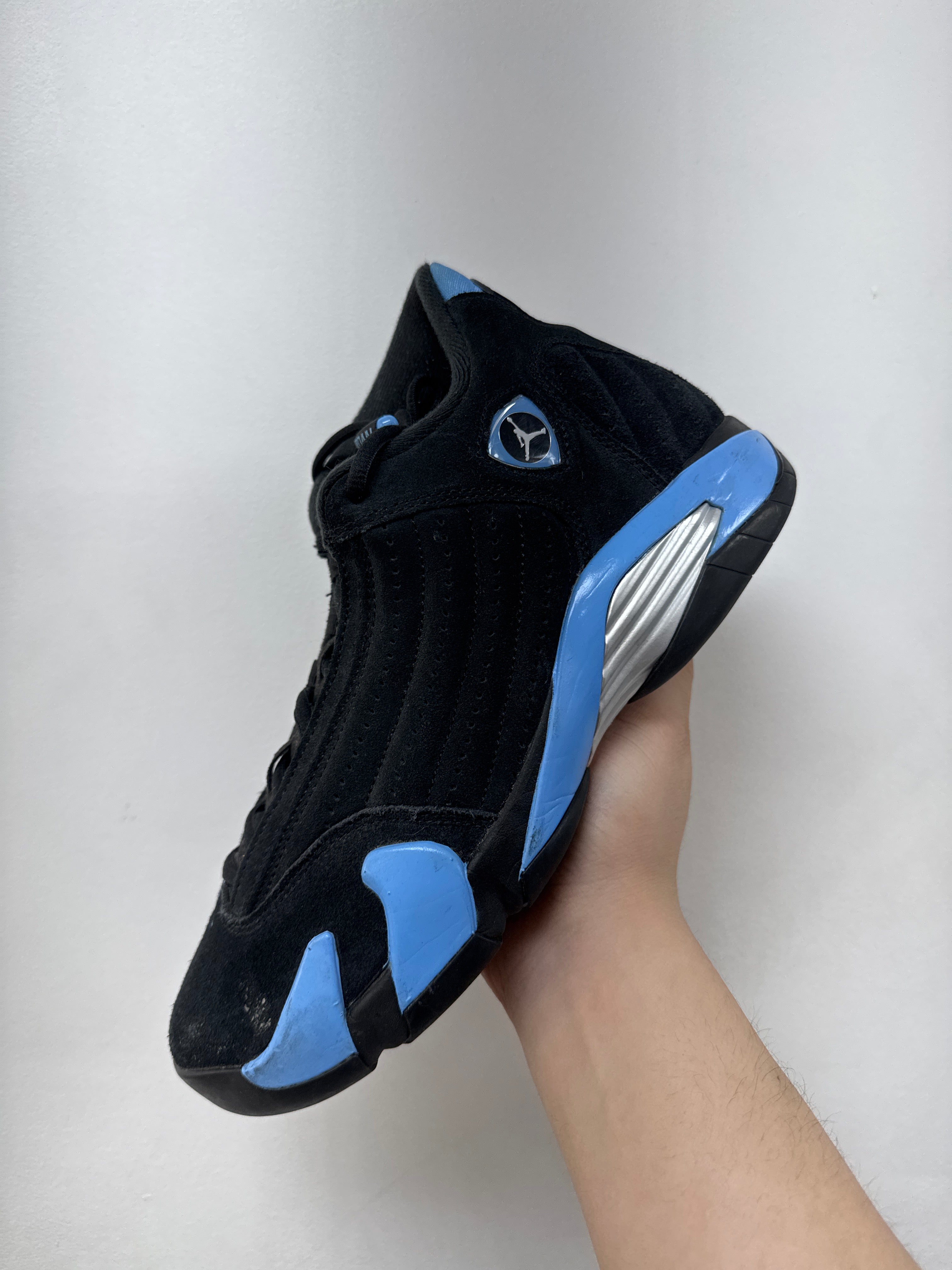 Jordan 14 Black University Blue Sneakers