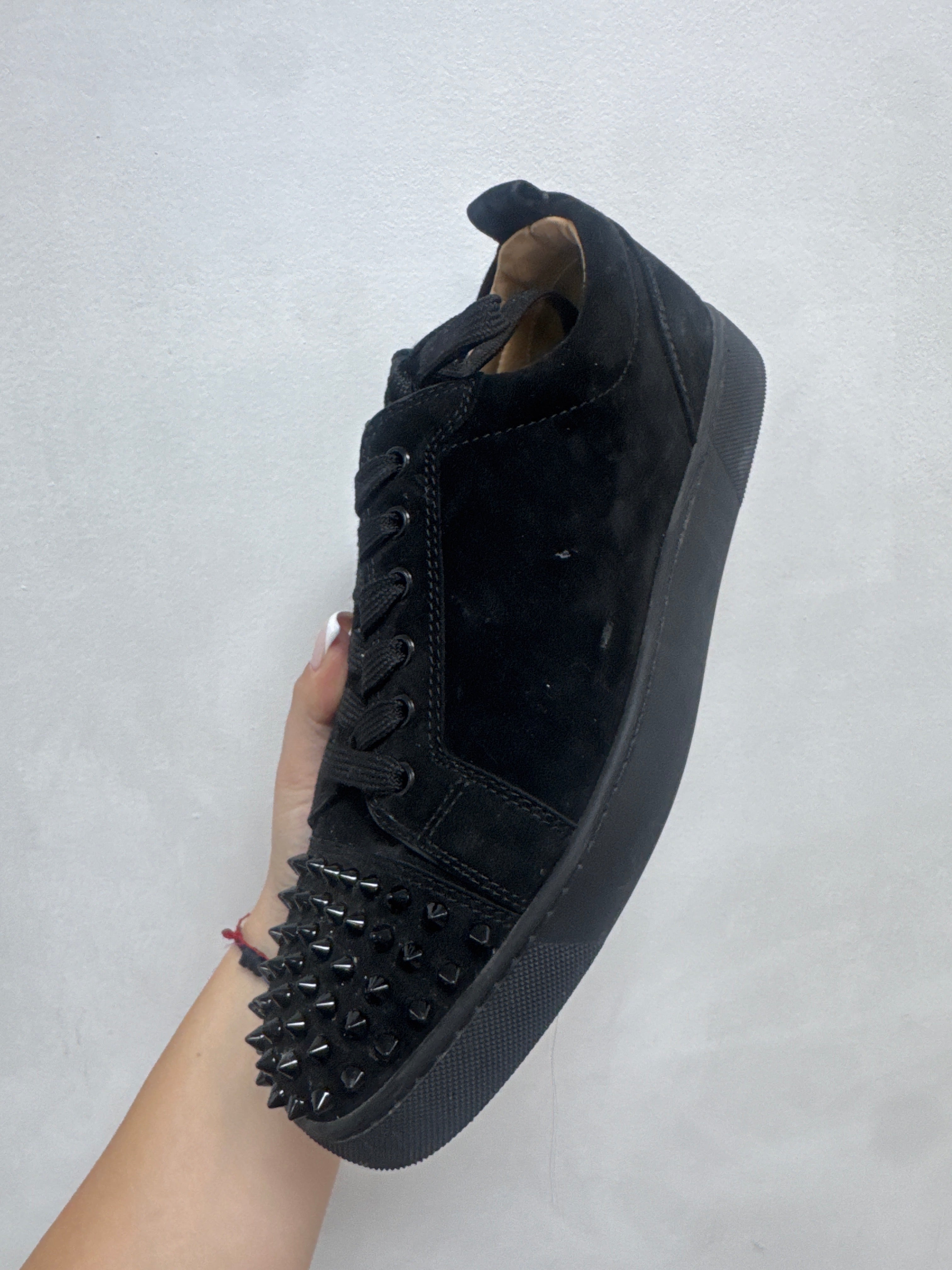 Christian Louboutin Black Spiked Low Sneakers