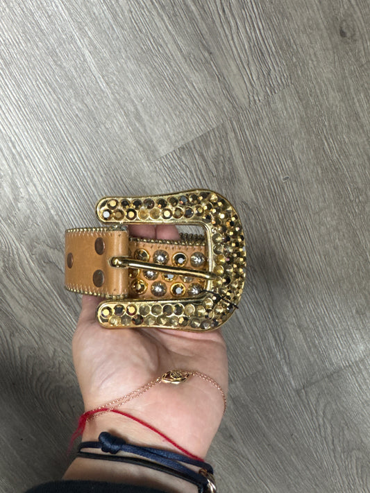 BB Simon Belt Cowboy Tan Gold (Missing Studs) Used