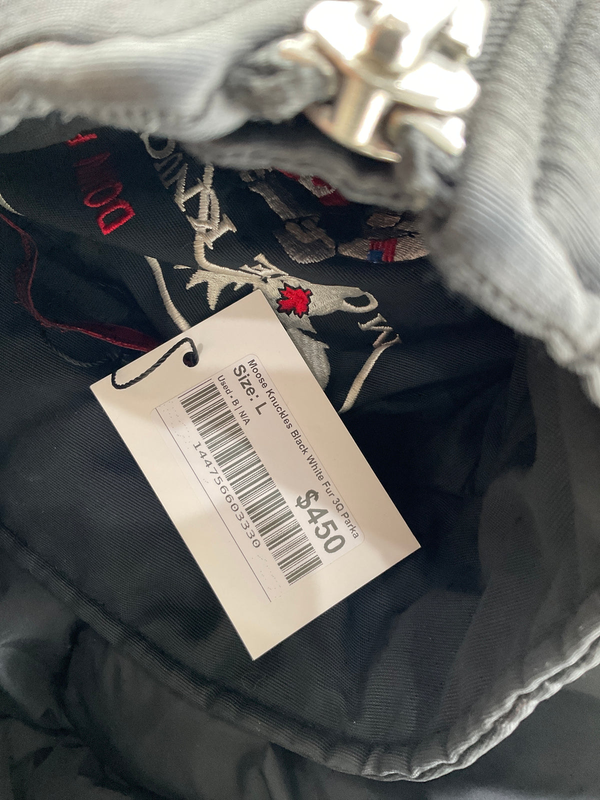 Moose Knuckles Black White Fur 3Q Parka
