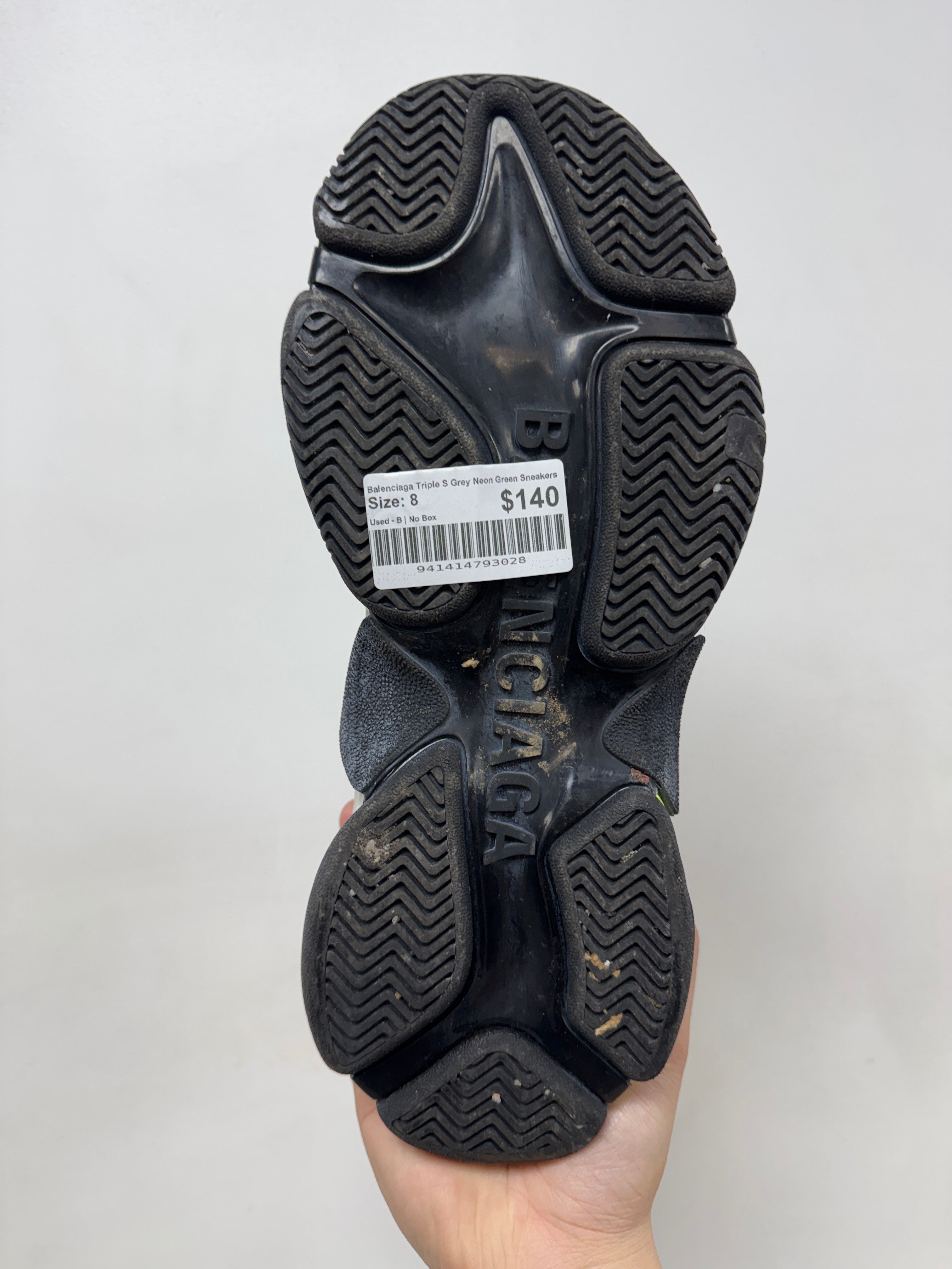 Balenciaga Triple S Grey Neon Green Sneakers