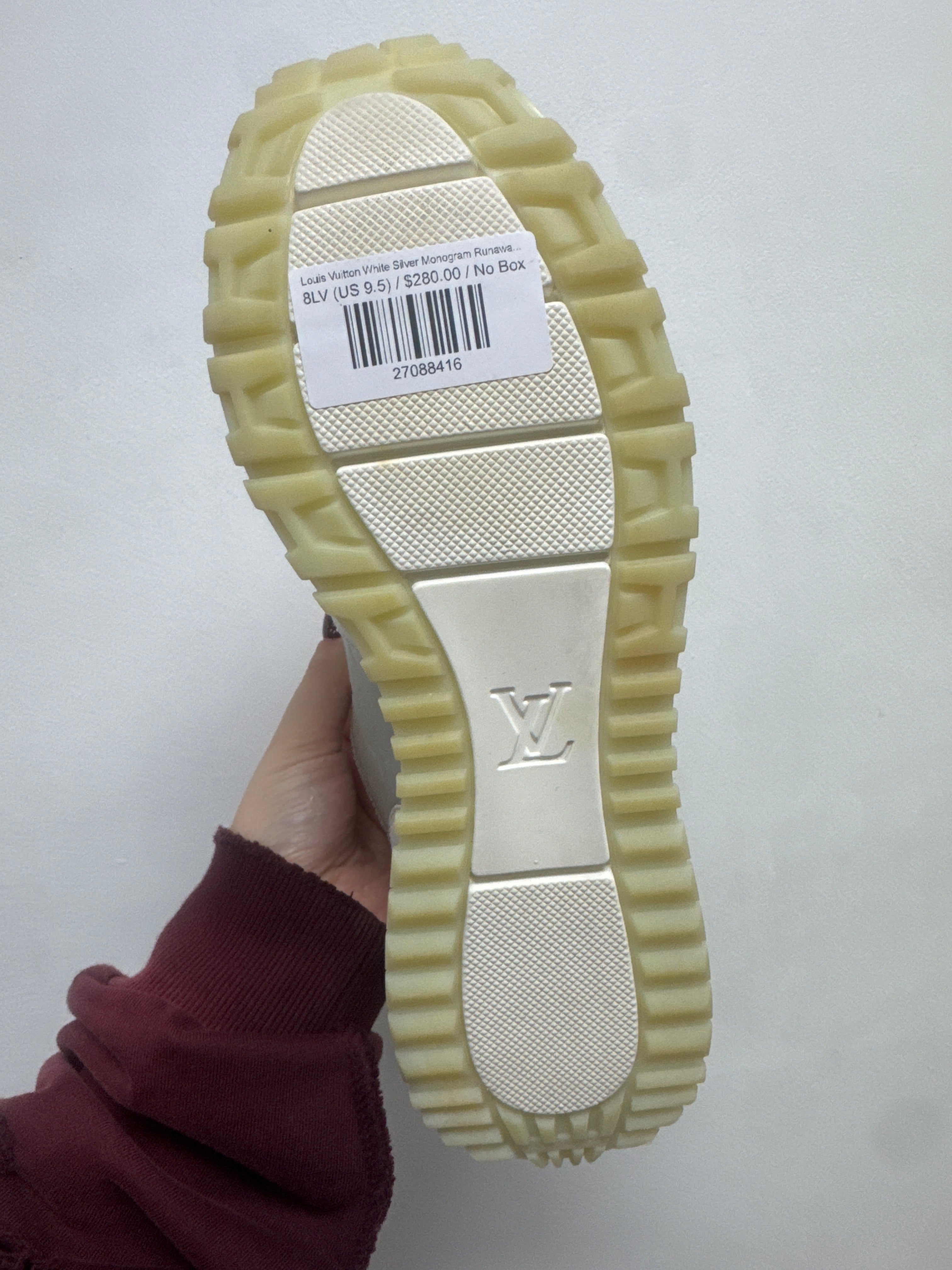 Louis Vuitton White Silver Monogram Runaway Sneakers