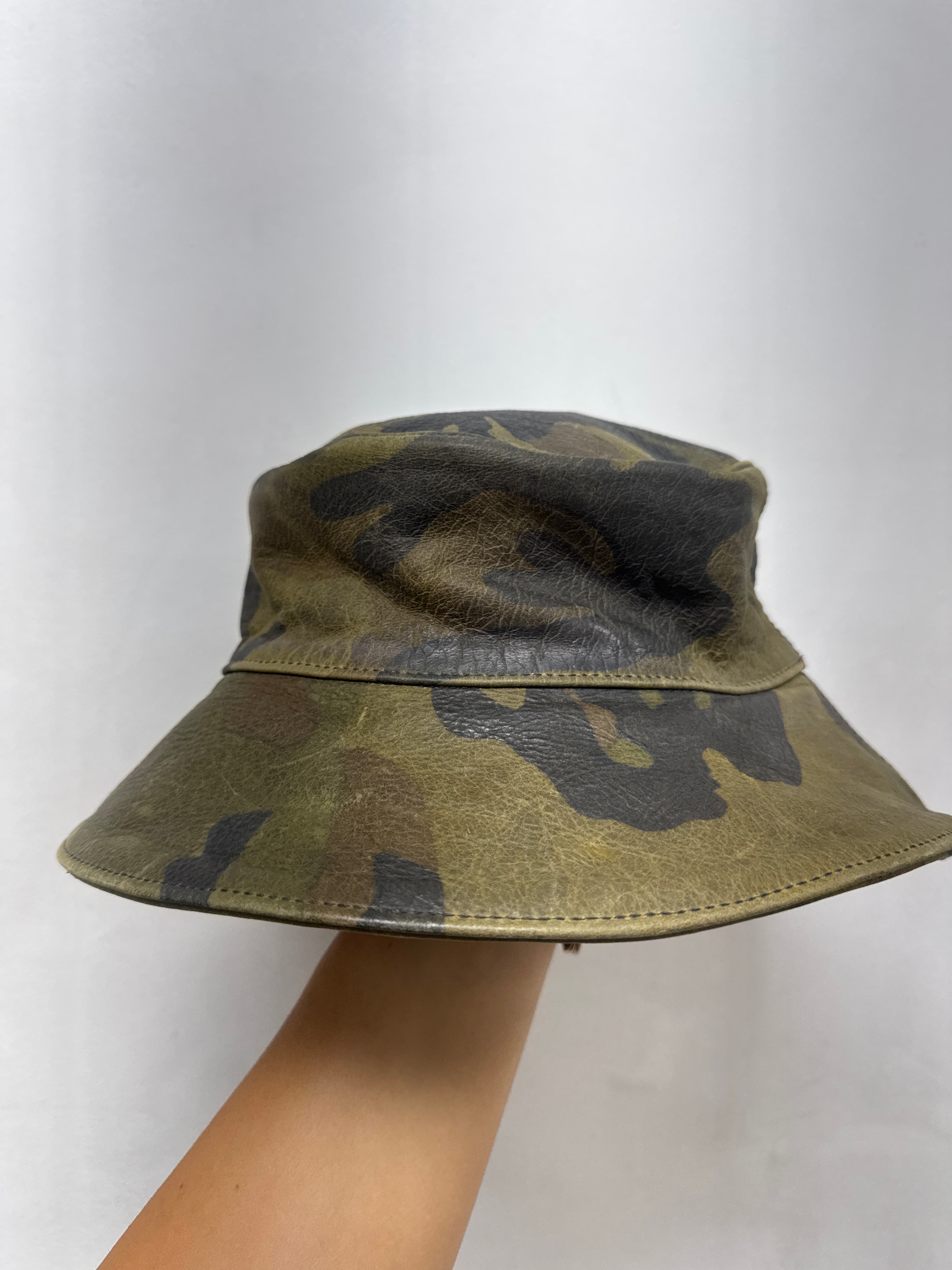 Chrome Hearts Camo Leather Bucket Hat