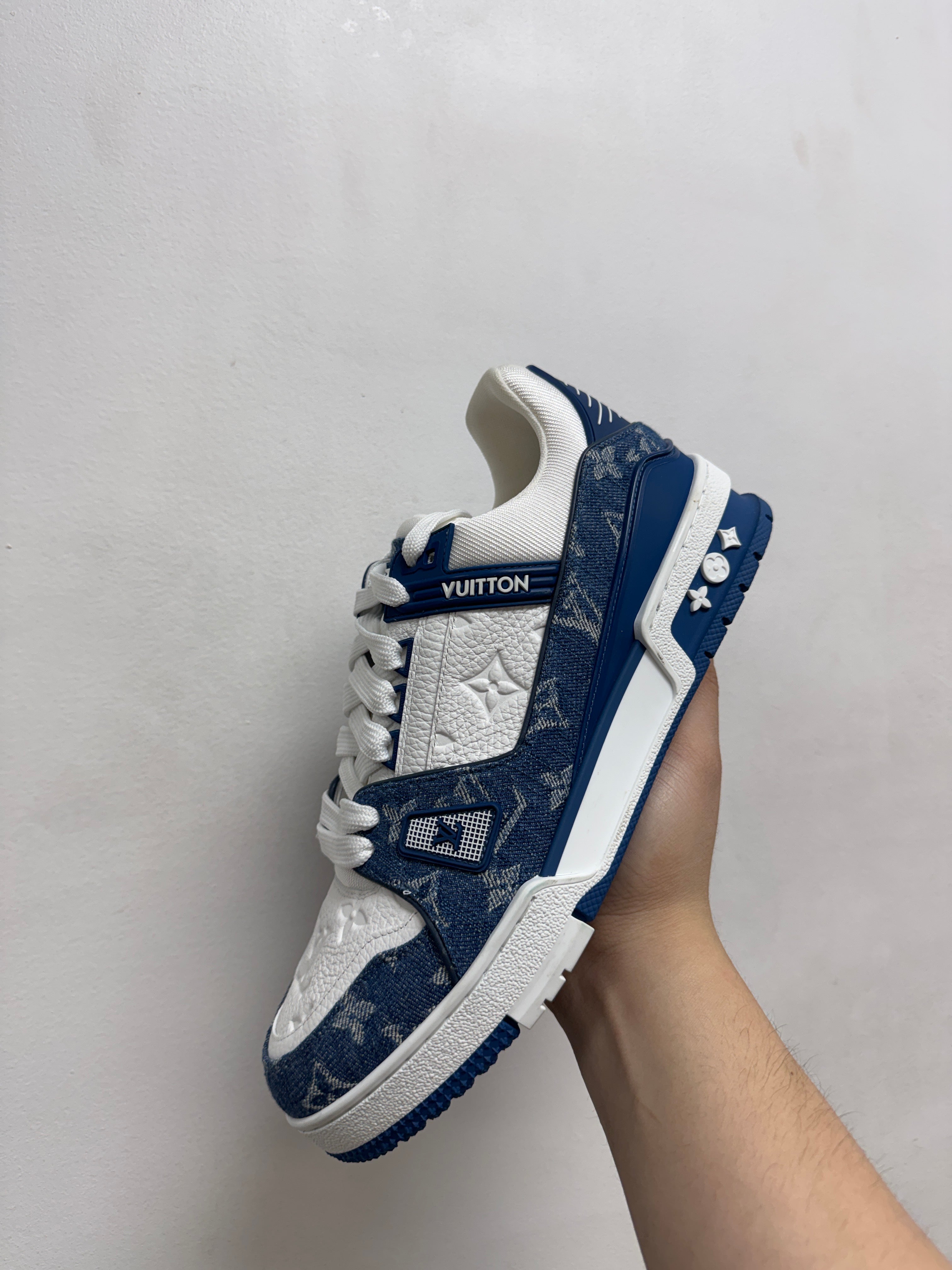 Louis Vuitton Blue Denim Monogram Trainer Sneakers