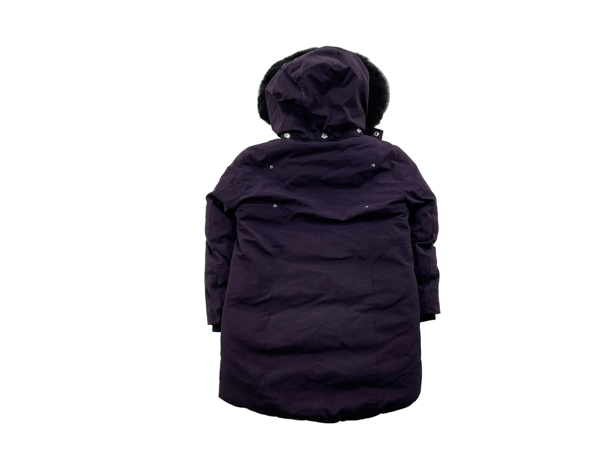 Moose Knuckles Purple Parka Fur Kids Jacket