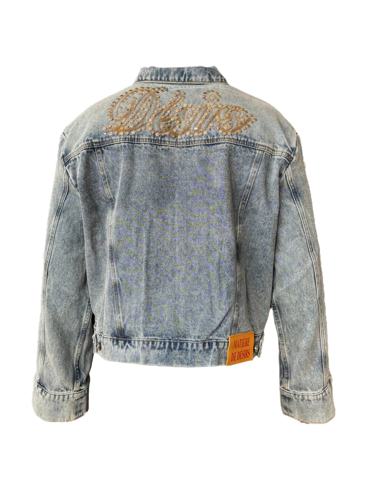 Matiere de Desirs Studded Pleated Blue Denim Jacket