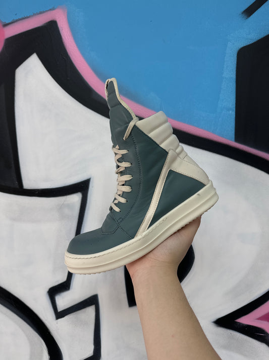 Rick Owens Geobasket Teal Milk Sneakers