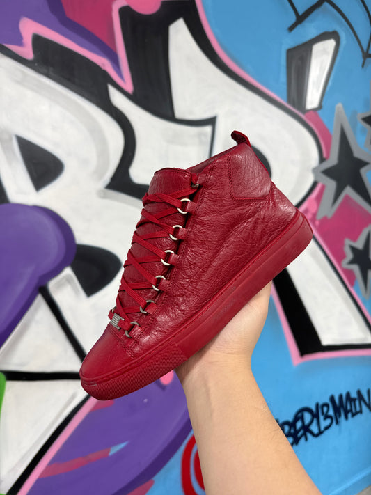Balenciaga Red Arena Hi Top Sneakers