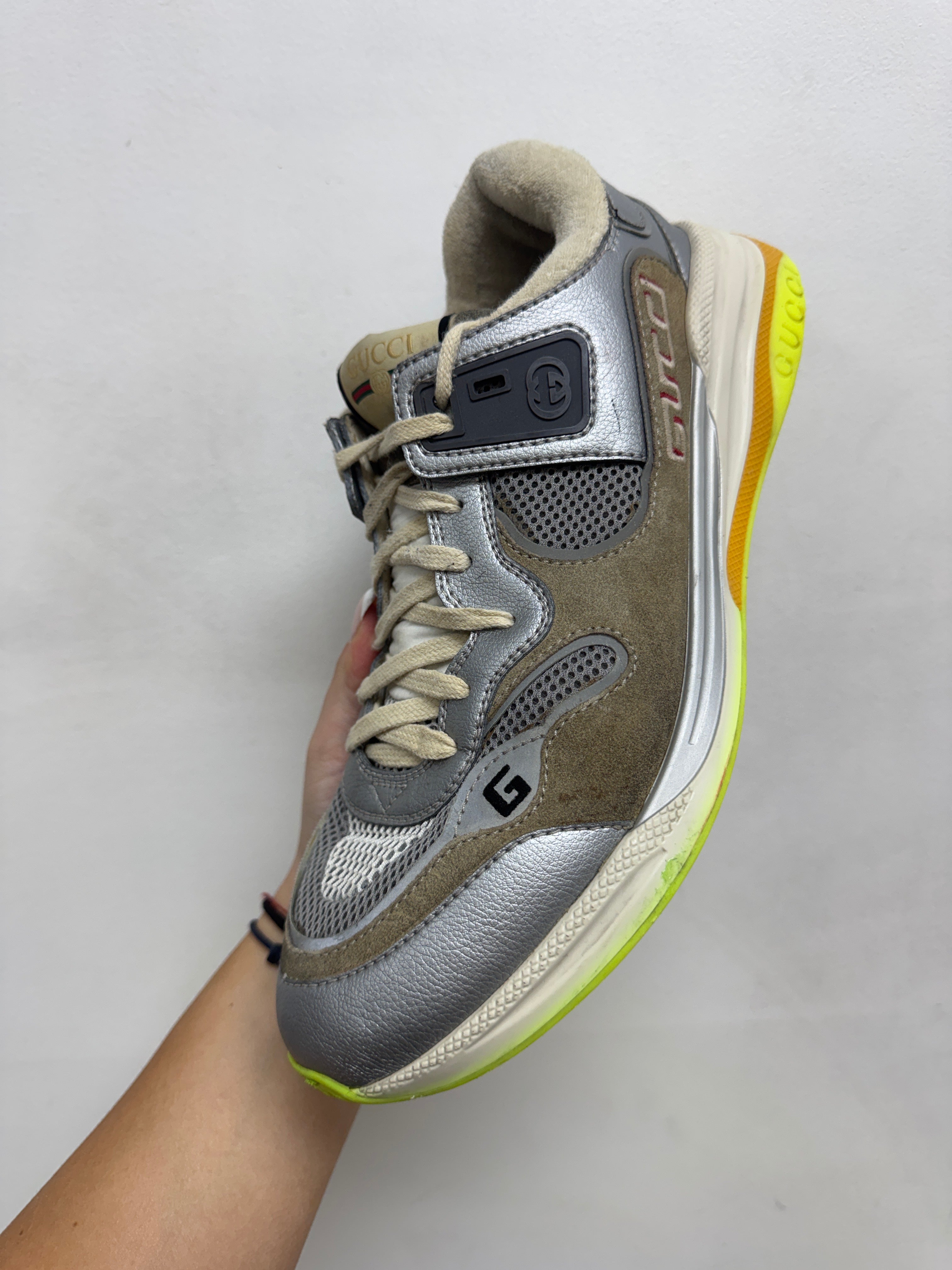 Gucci Silver Ultrapace Sneakers