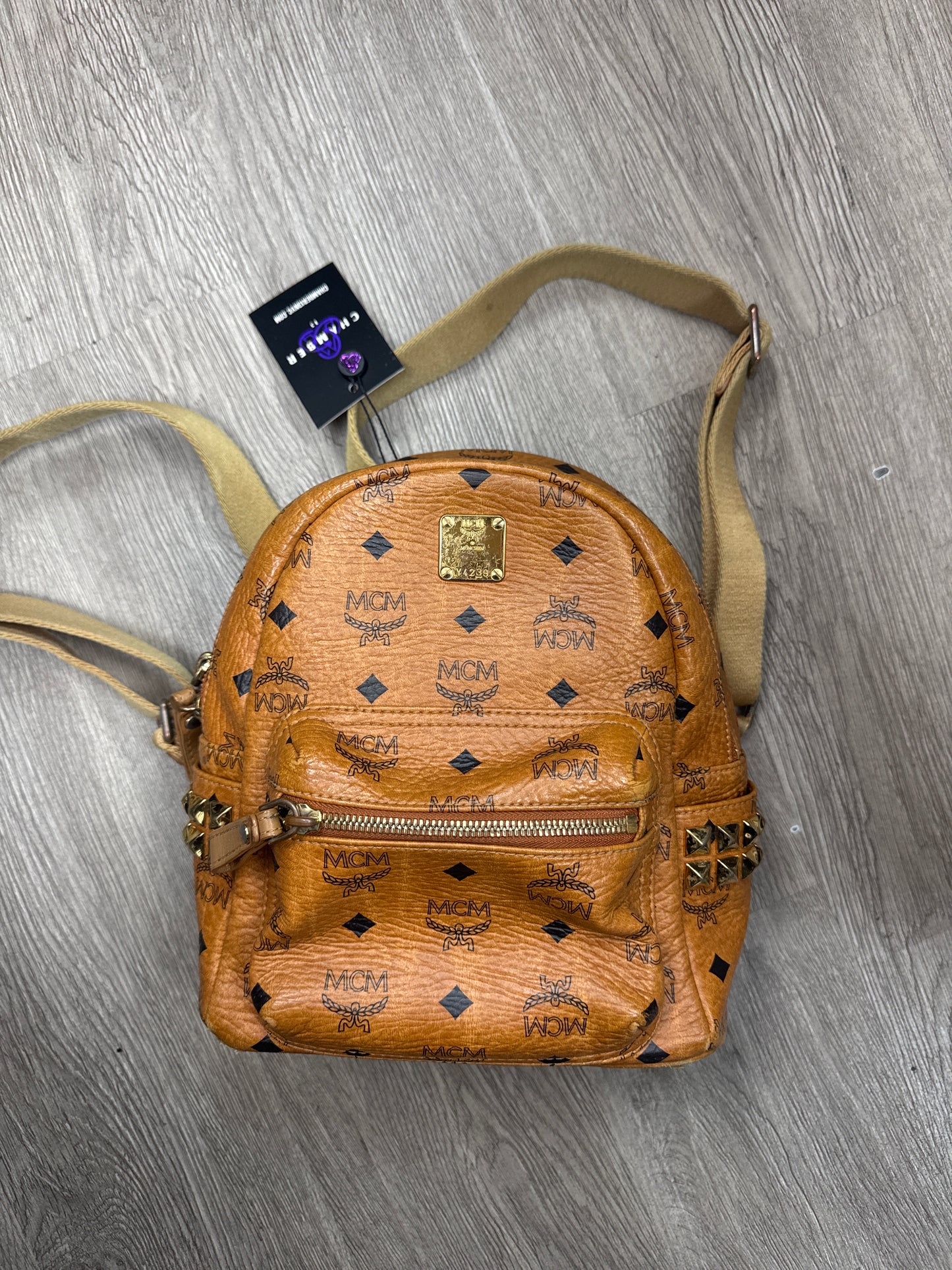 MCM All Over Monogram Book Bag