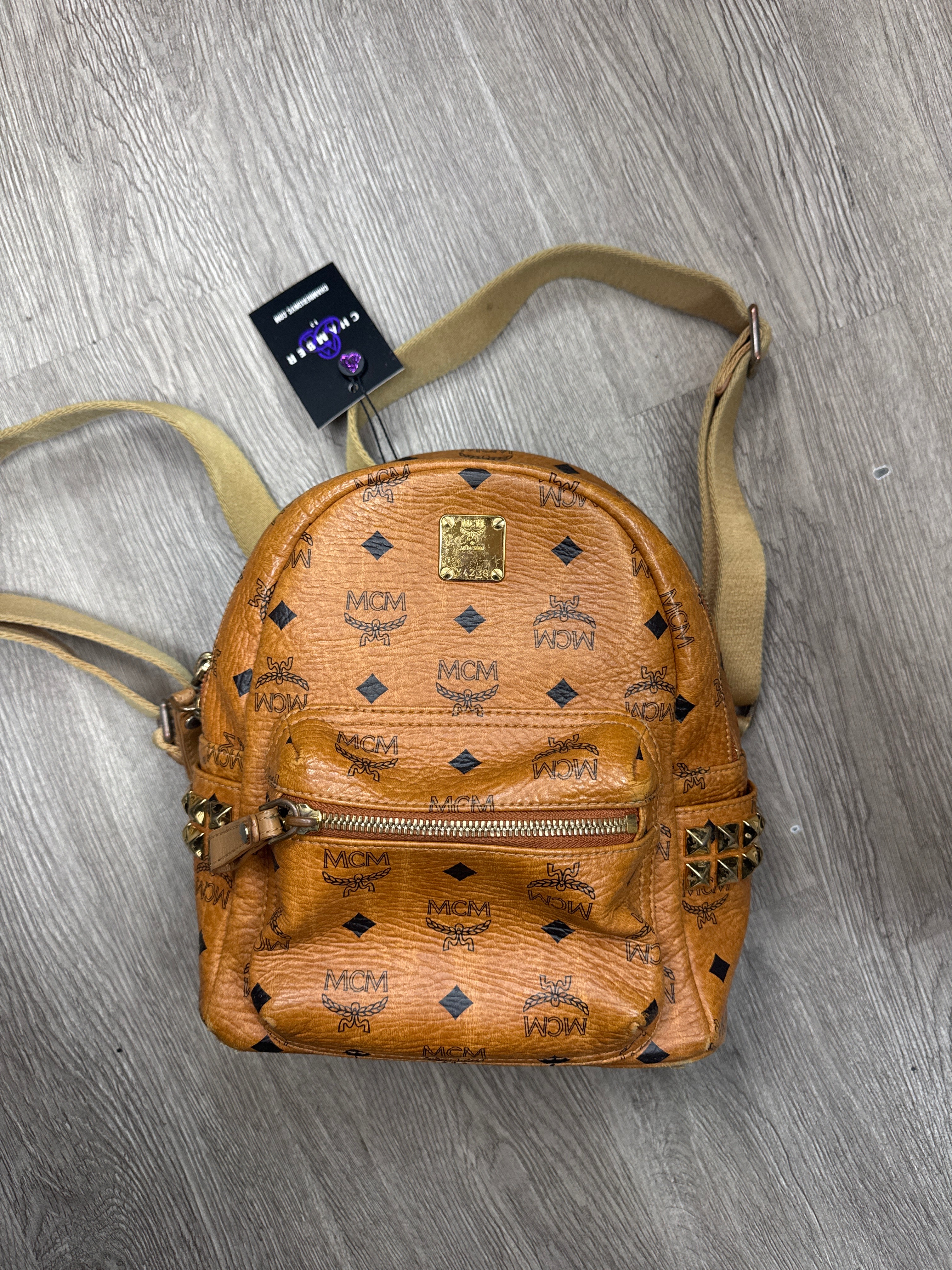 MCM All Over Monogram Book Bag