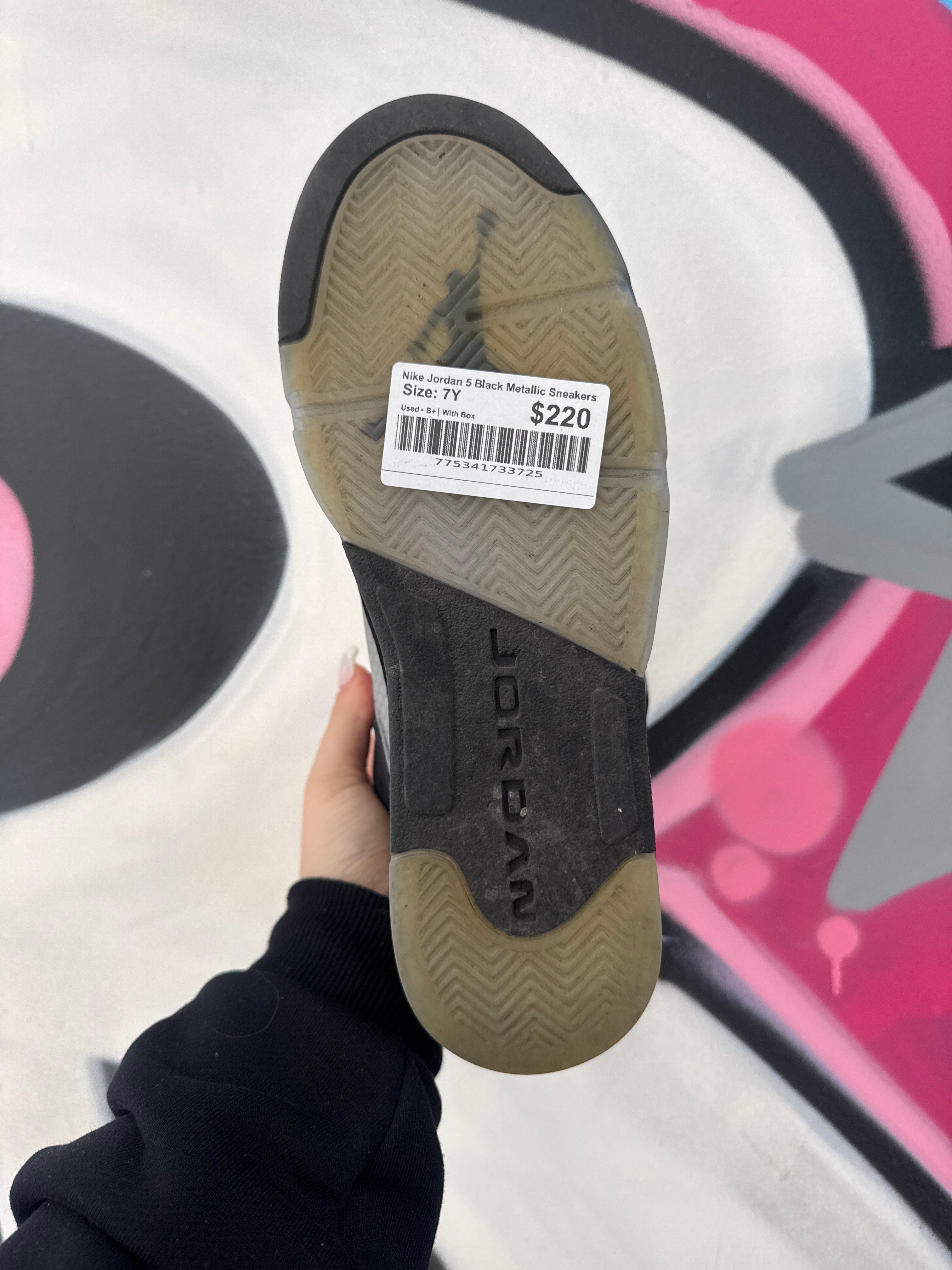 Nike Jordan 5 Black Metallic Sneakers